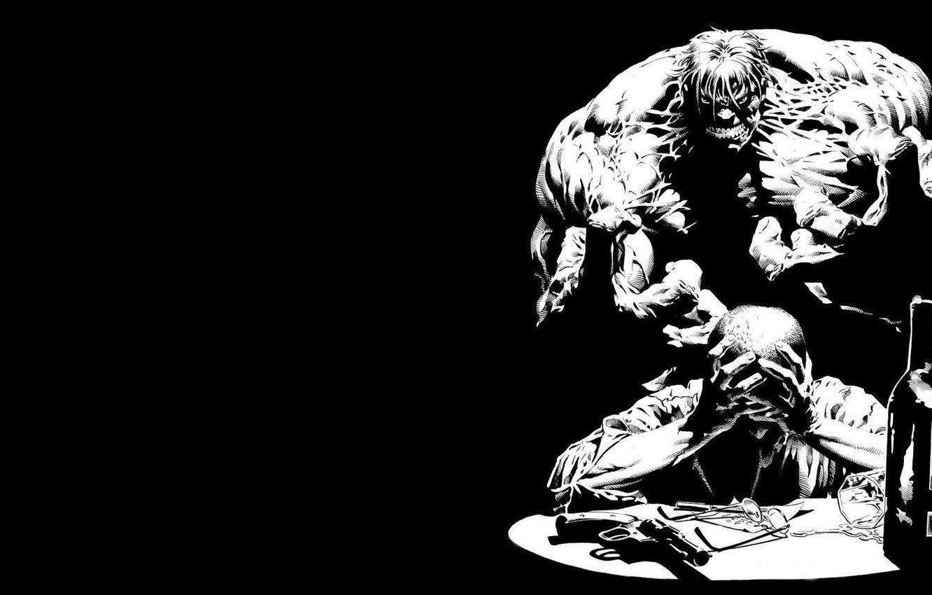 1332x850 Wallpaper weapons, mood, thoughts, art, alcohol, Hulk, Hulk