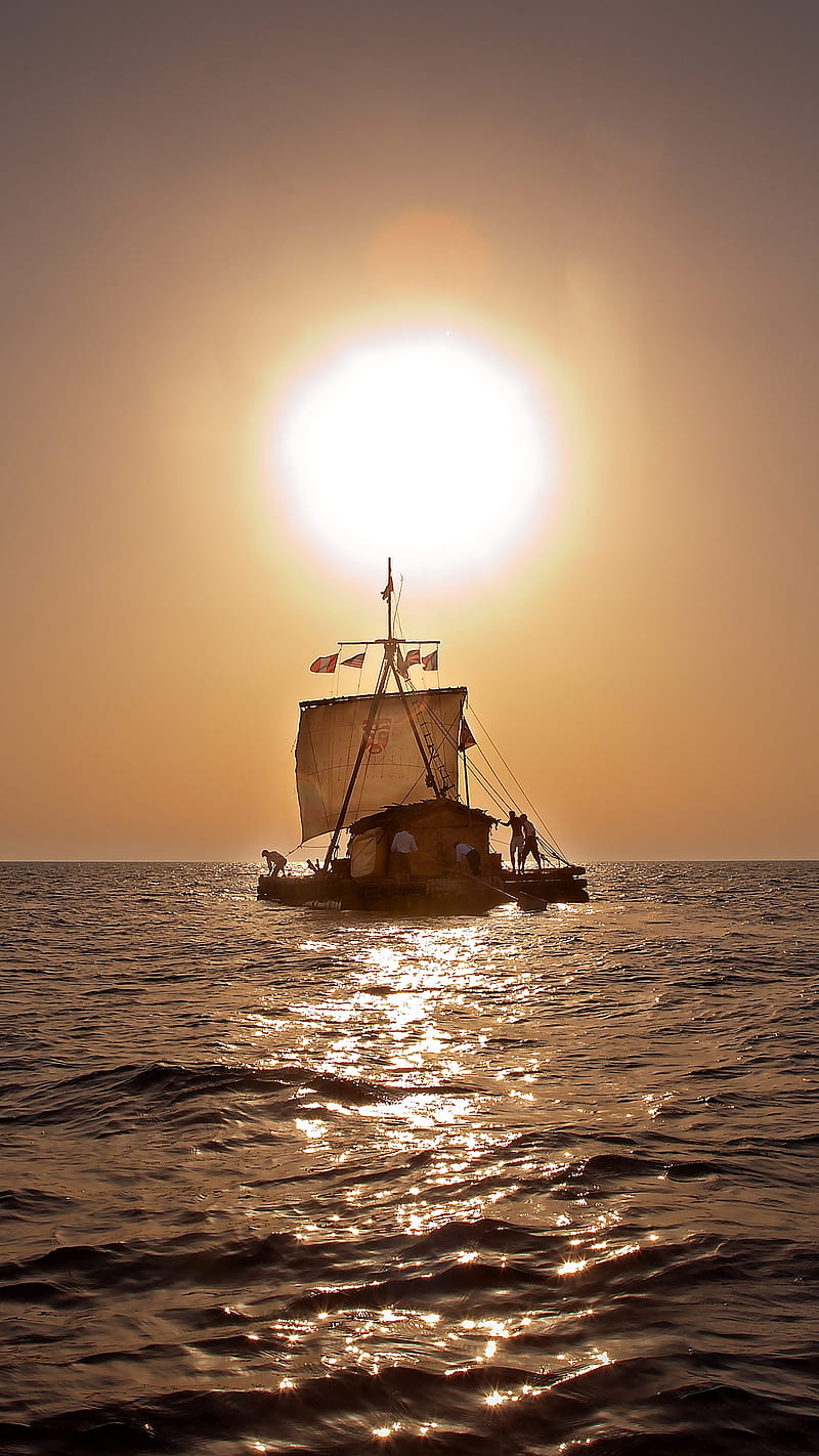 800x1422 Kon Tiki Sunset, kon tiki, movie poster, sunset, HD phone wallpaper