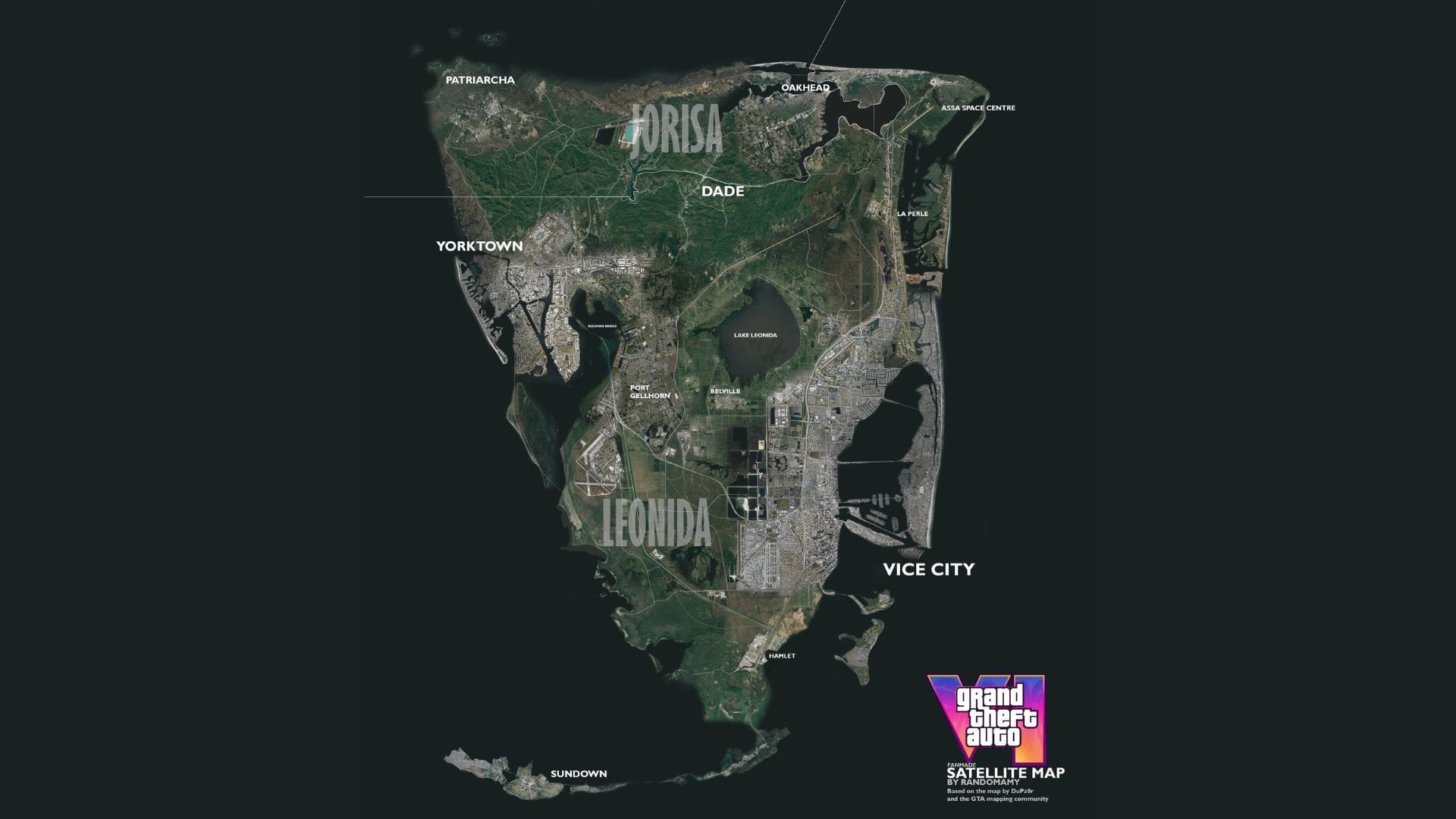 1920x1080 GTA 6 map's satellite view shows a glimpse of the possible Vice City layout of 2025