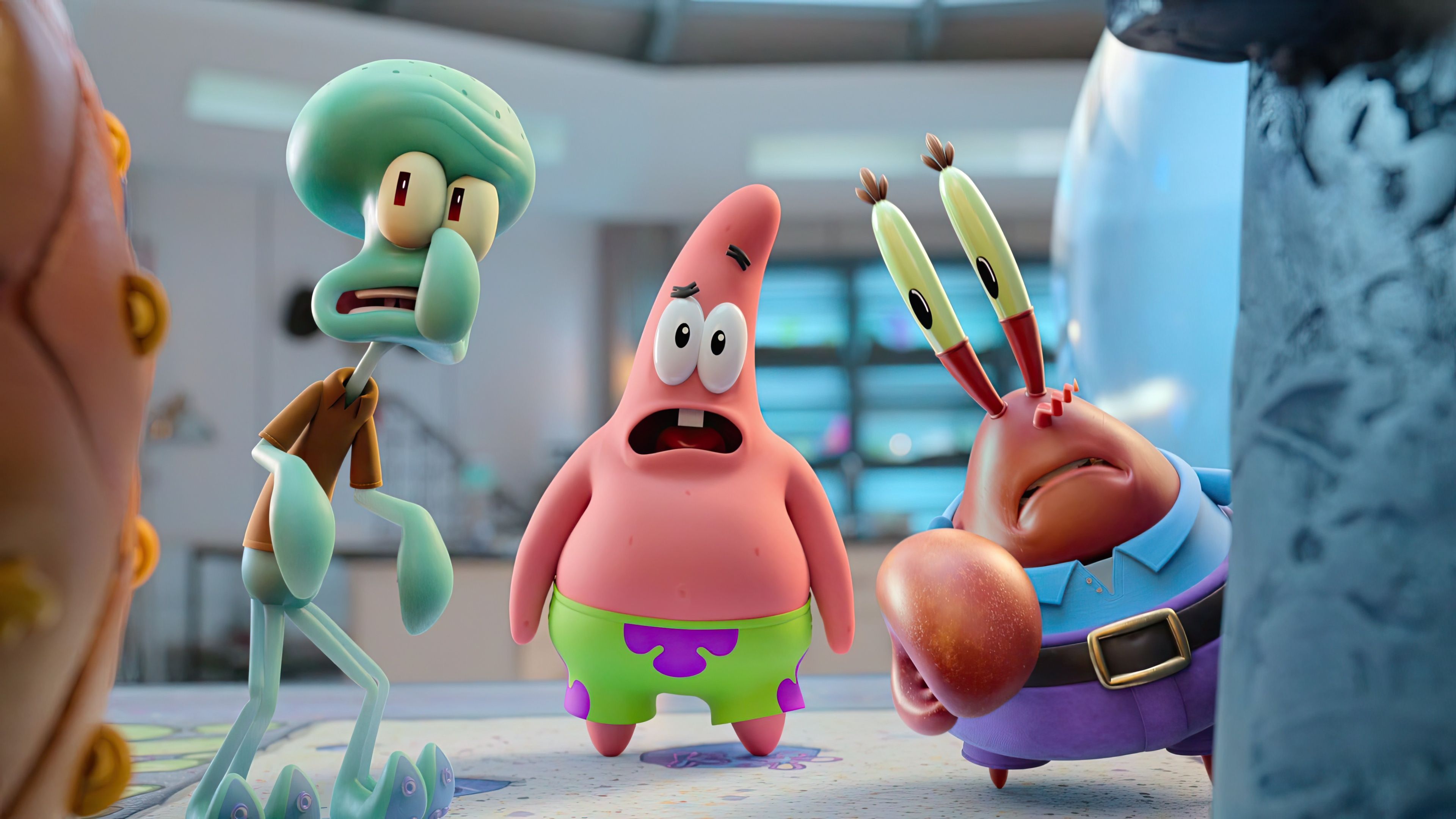 3840x2160 Patrick Star And Mr Krabs Squidward In Saving Bikini Bottom The Sandy Cheeks Movie 2024 4K , HD 4k Wallpaper, Image, Background, Photos and Picture