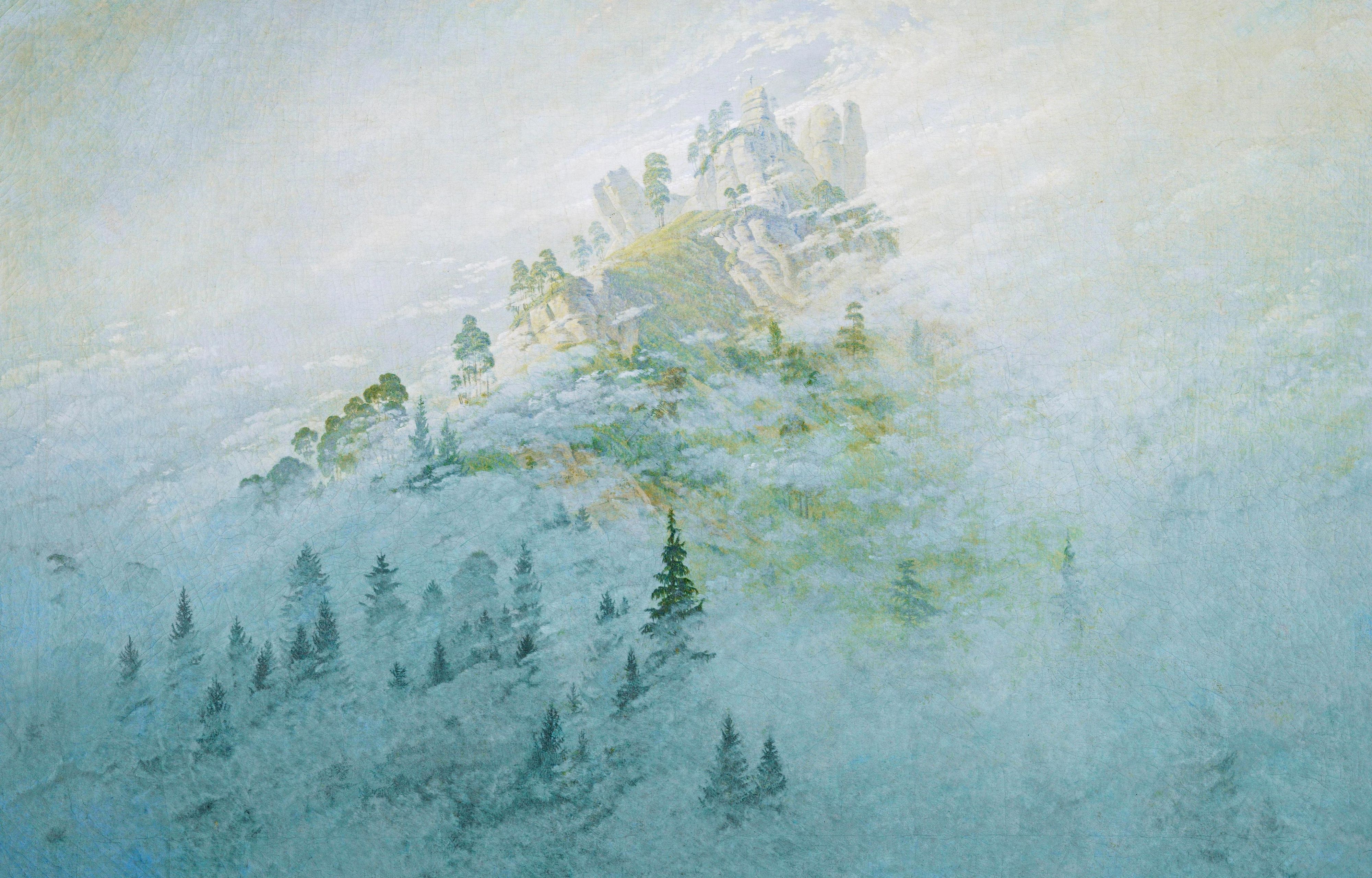 4000x2560 Wallpaper landscape, picture, Caspar David Friedrich, Morning Mist in the Mountains for mobile and desktop, section живопись, resolution 4000x2560