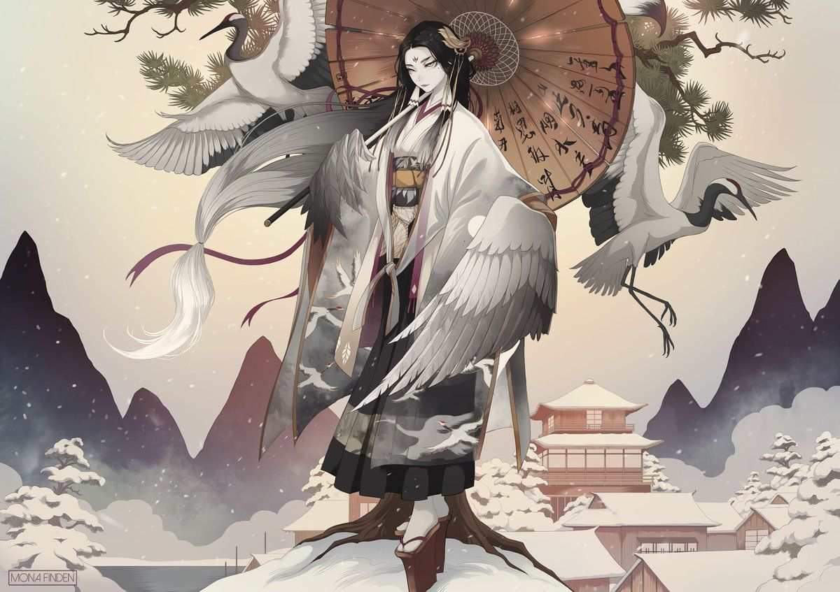 1200x847 I was commissioned to do a piece on a new version of Ubume for Onmyoji