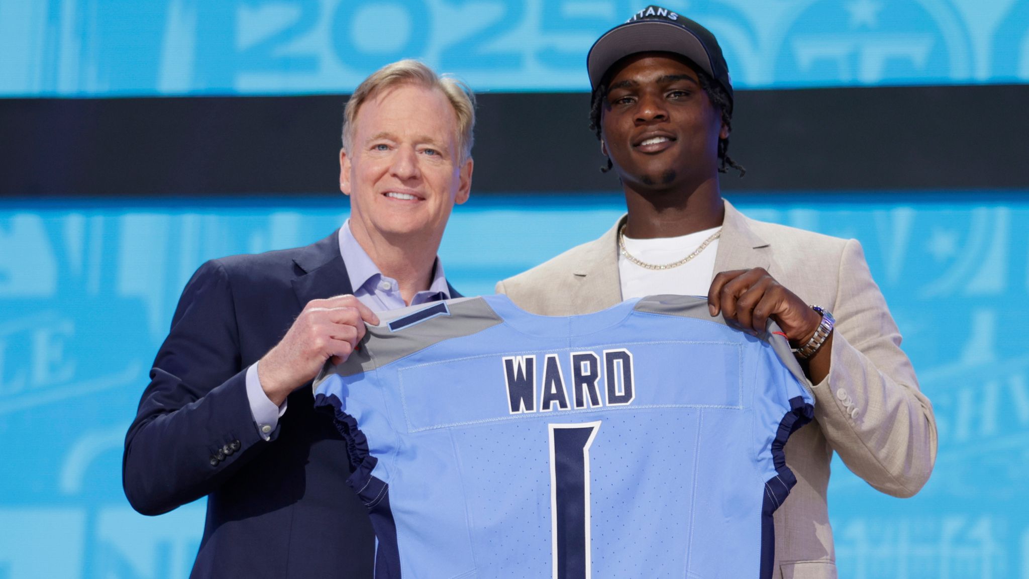 2048x1152 NFL Draft 2025: Tennessee Titans select Cam Ward with first pick as Travis Hunter heads to Jacksonville Jaguars