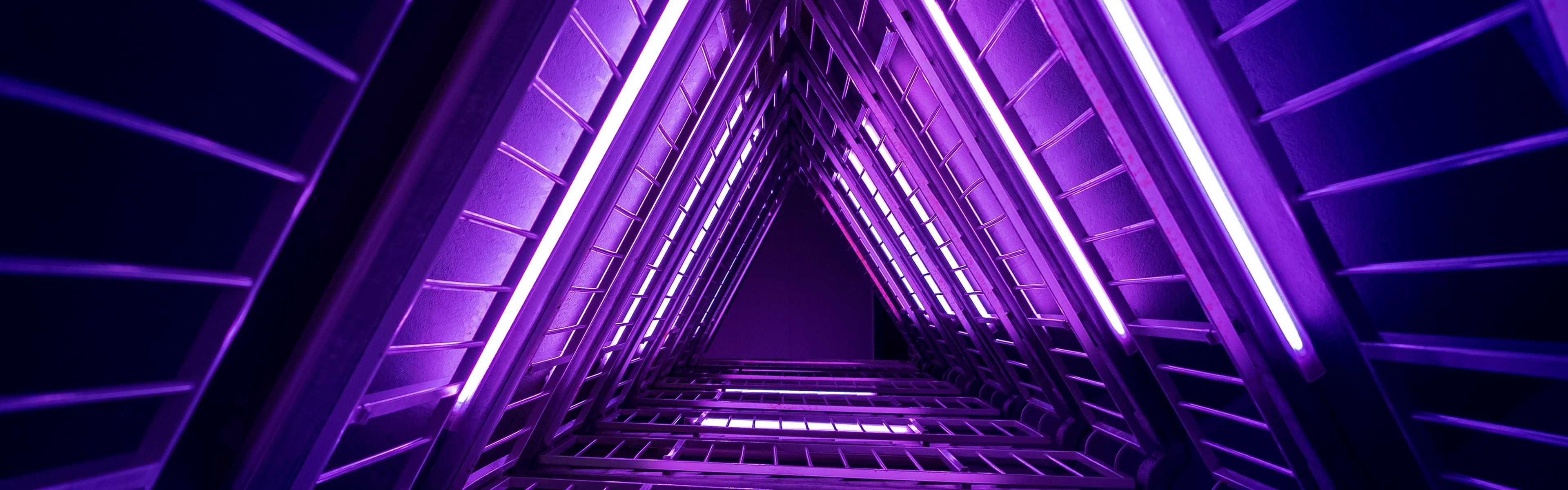 3840x1200 Wallpaper Ladder, purple lights 3840x2160 UHD 4K Picture, Image