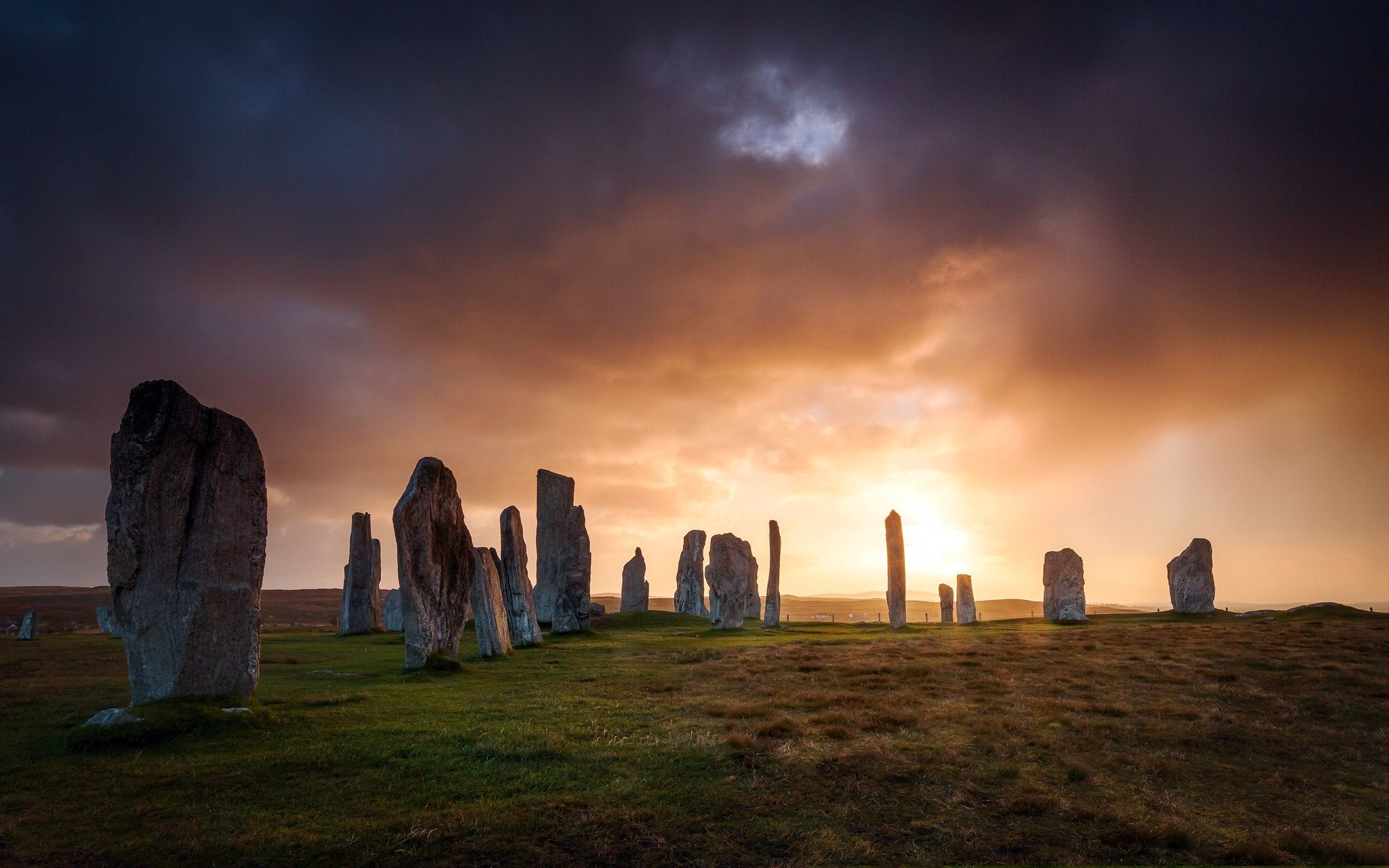 2048x1280 Desktop wallpaper: Scotland, Earth, Stone, Callanish 4K free download for PC. 986124