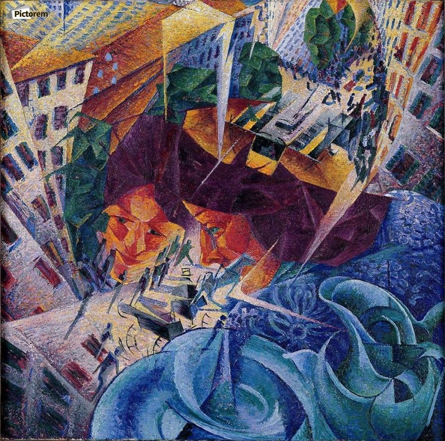 900x891 Visioni simultanee by Umberto Boccioni Wall Art