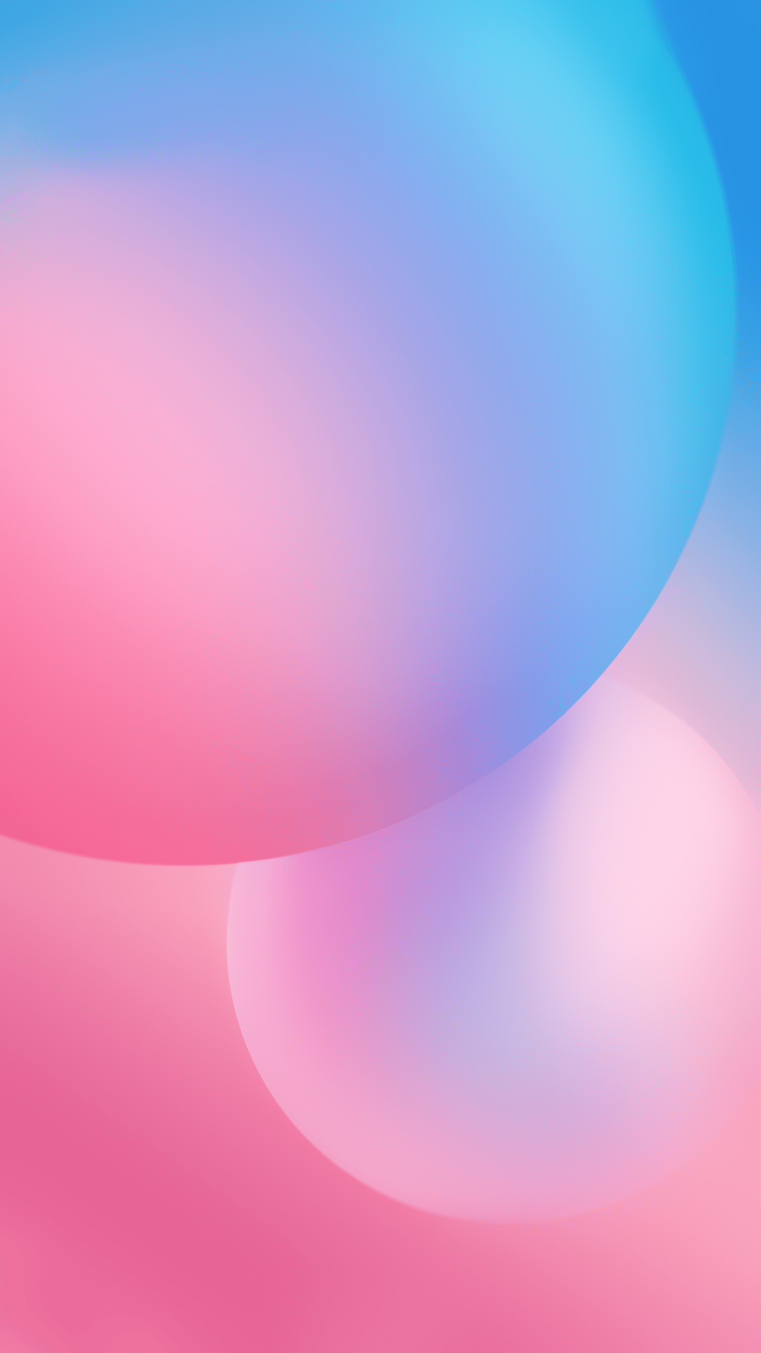 1080x1920 Xiaomi MIUI 9 Stock Stock Pink And Blue Bubbles HDR Popular 4K