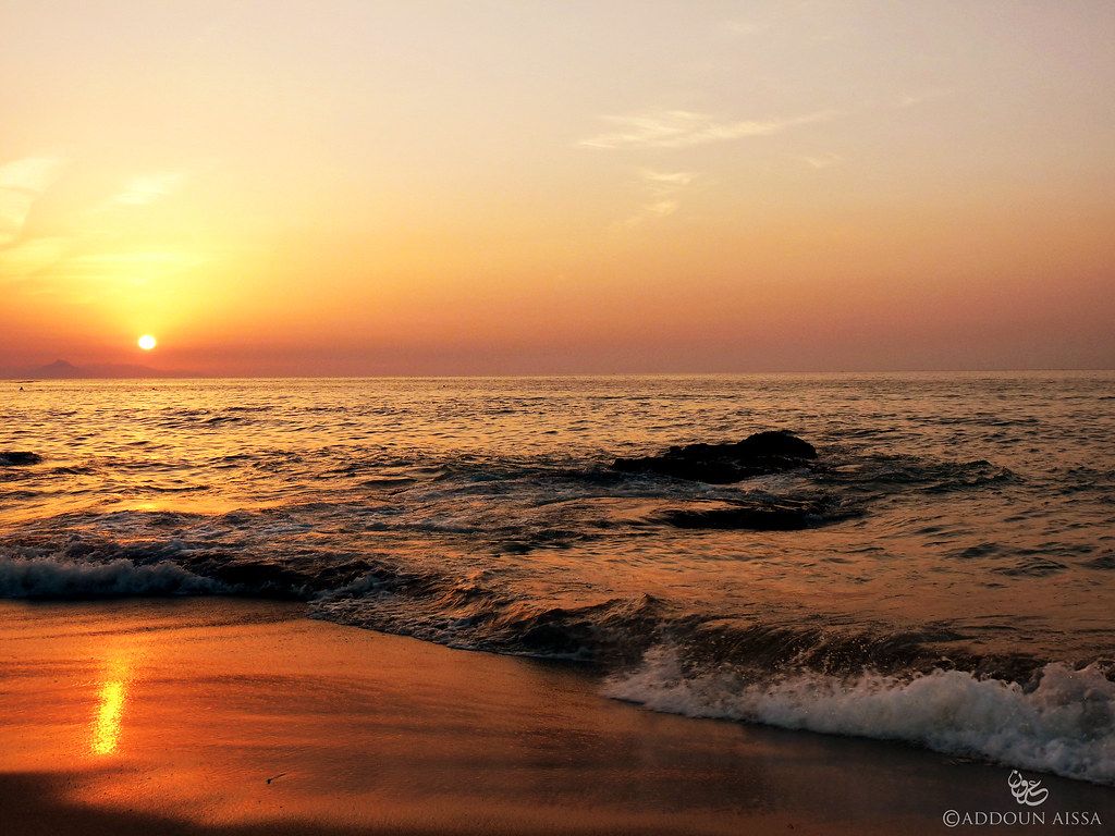 1024x768 Earth Mirror. Sunset in Jijel ( Aftis Beach)- Algeria