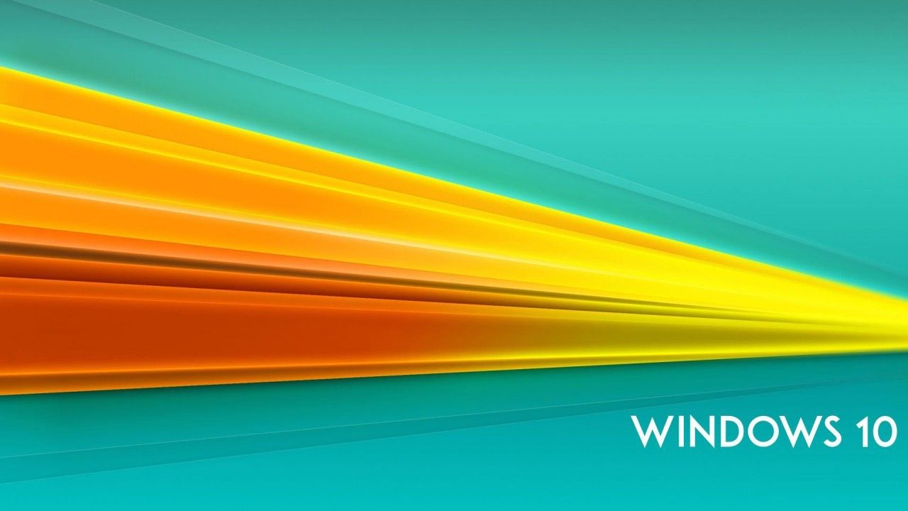 1280x720 Windows 10 Logo Light Teal Green Yellow Background HD Windows 10 Wallpaper