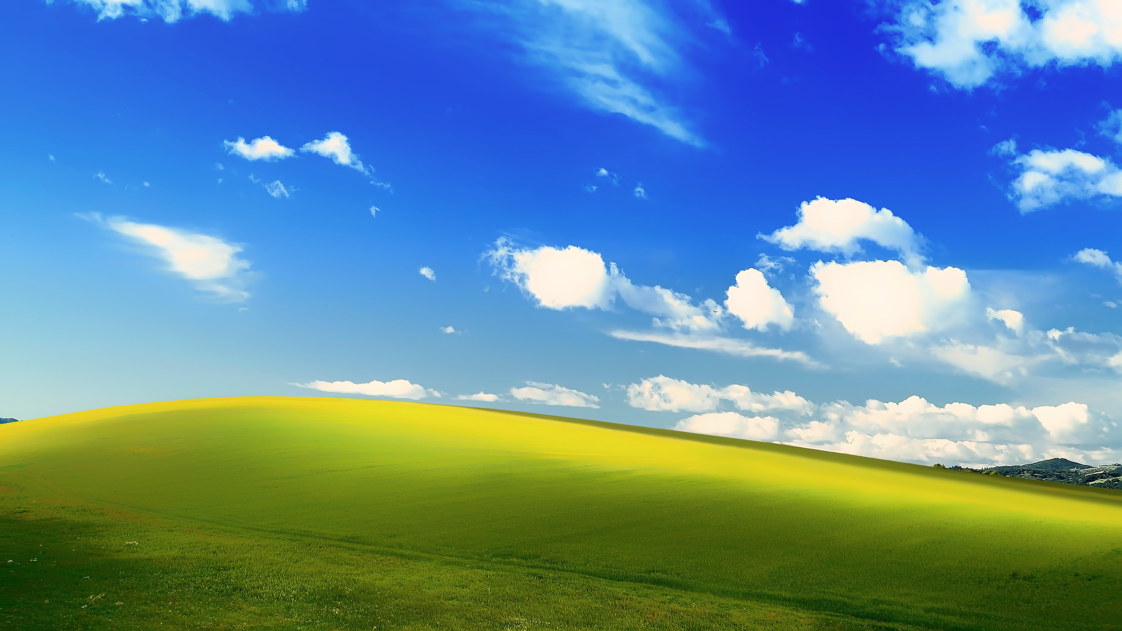 3840x2160 Green Grass Field Under The Blue Skies Wallpaper, Microsoft Windows, MS DOS, Landscape HD Wallpaper