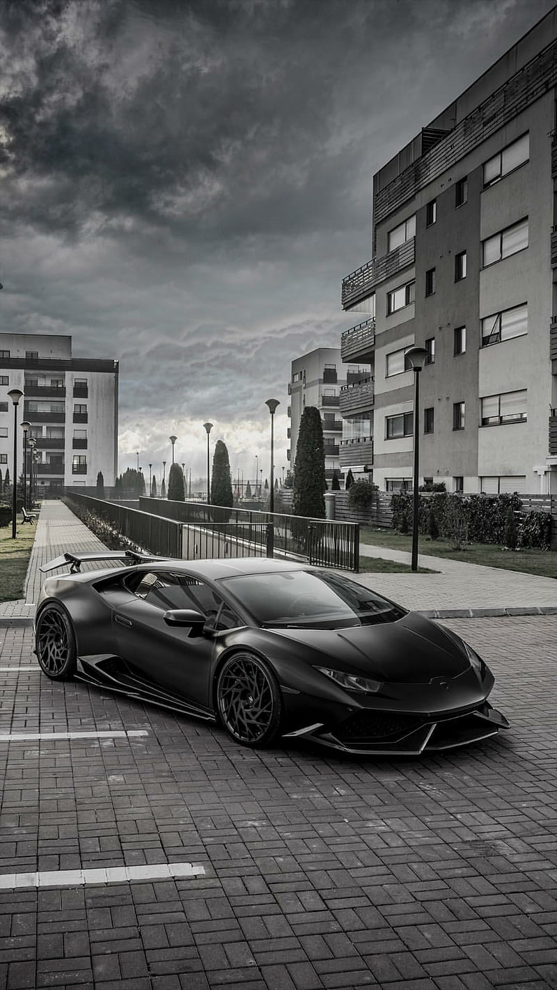 800x1422 Black Lambo, lamborghini, huracan, car, hypercar, supercar sports, america, new, HD phone wallpaper