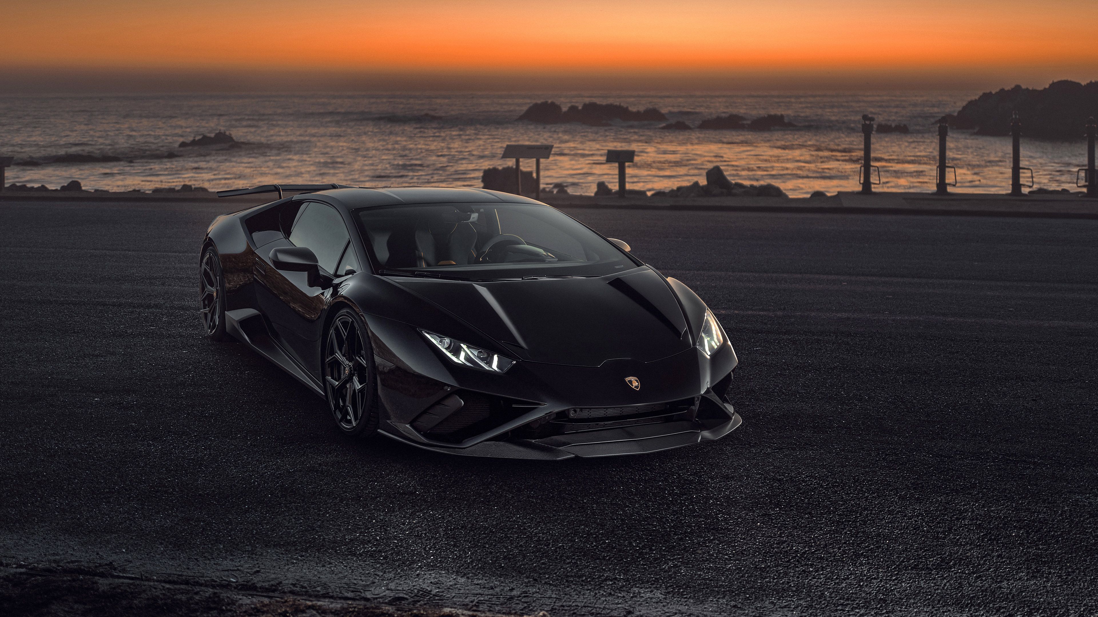 3840x2160 Black Lamborghini Huracan Evo Sport Supercar 4K HD Cars Wallpaper