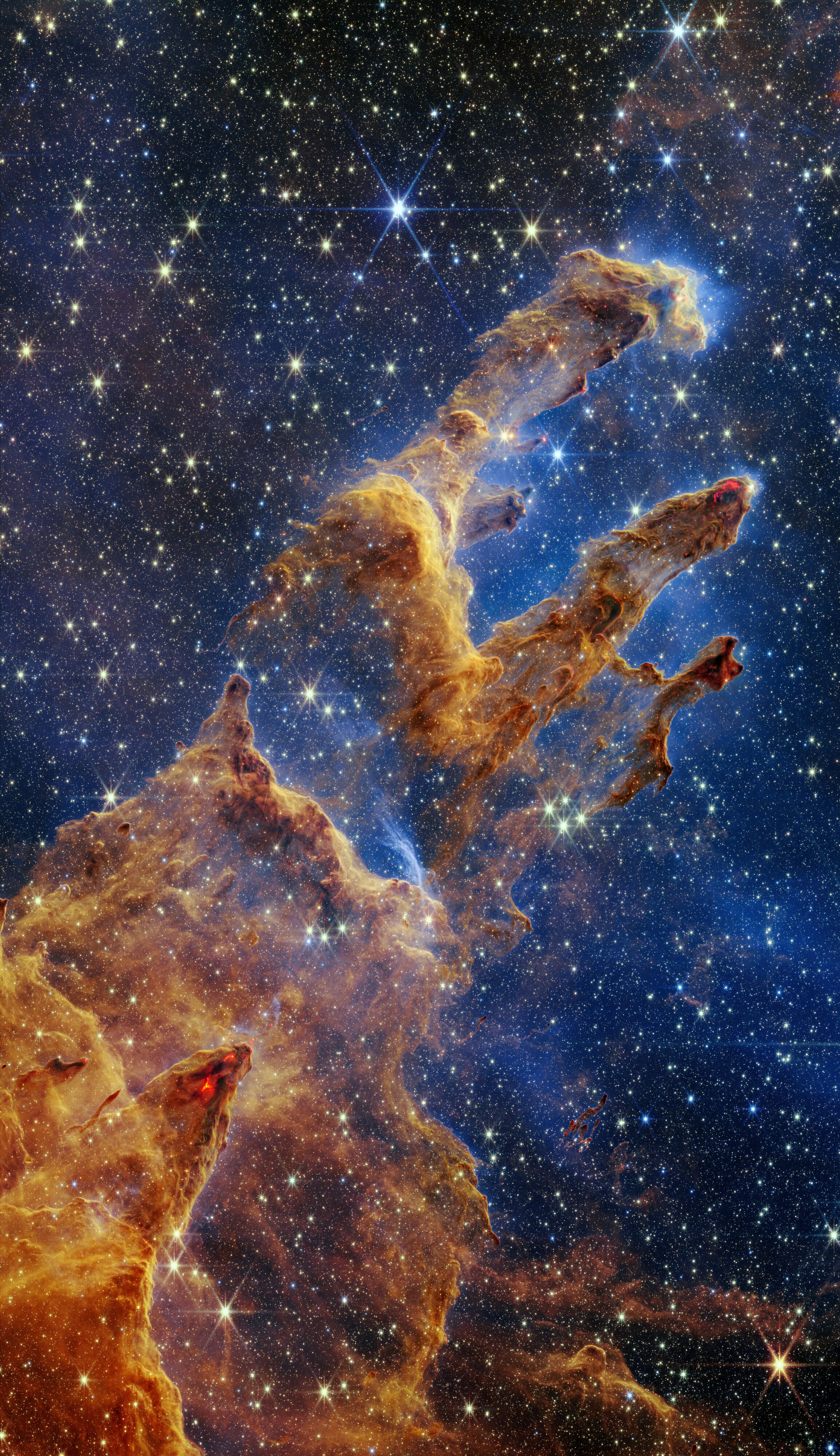 2309x4000 ESA's portrait of the Pillars of Creation (NIRCam)