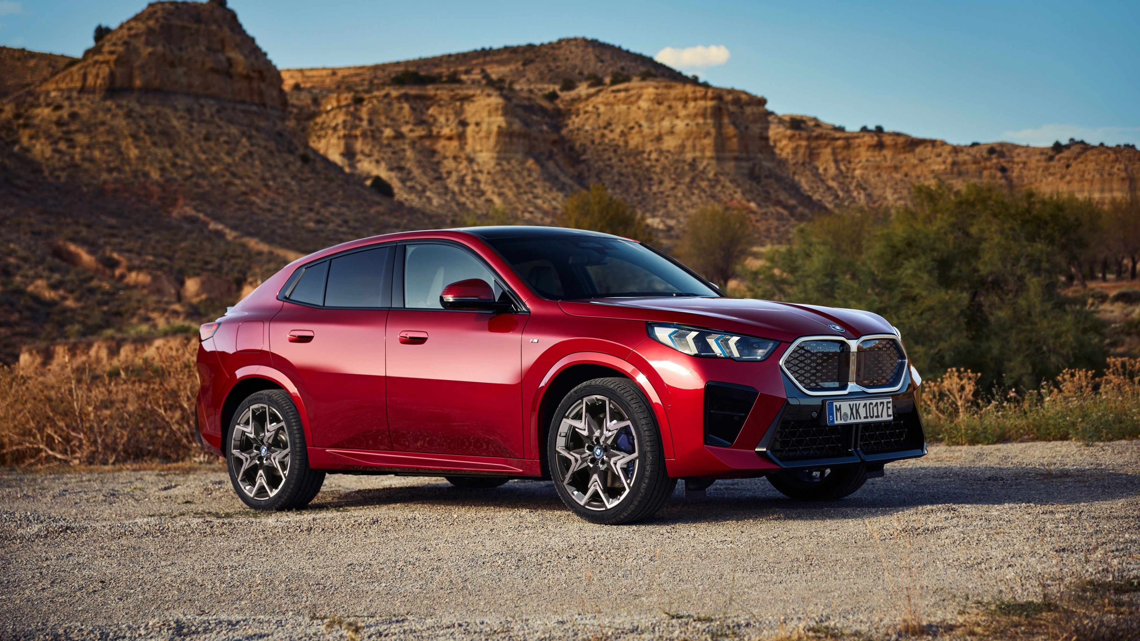 3840x2160 Red BMW iX2 xDrive30 2023 Car 4K 5K HD Cars Wallpaper