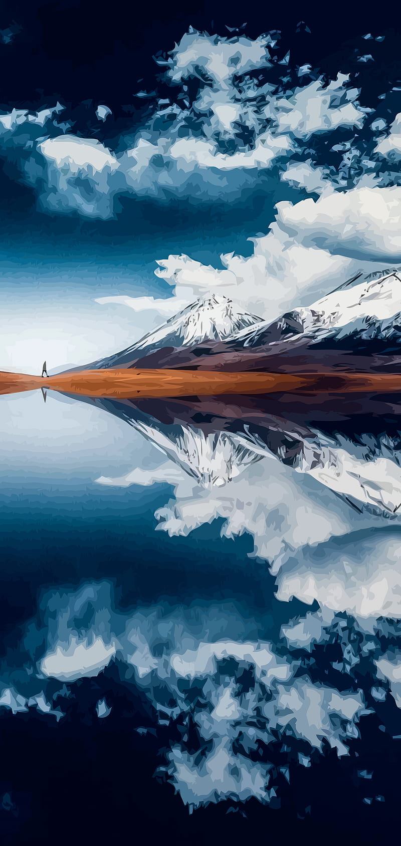 800x1689 HD river draw wallpaper