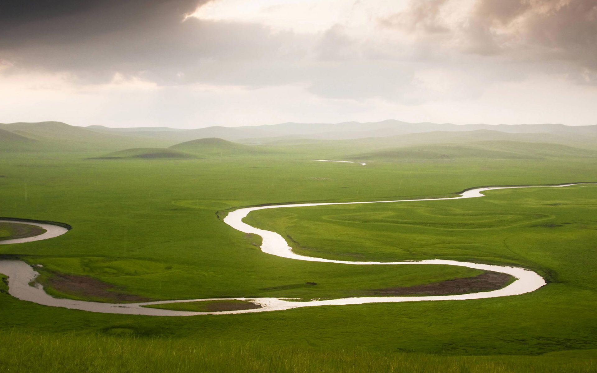 1920x1200 Winding River Drawing Wallpaper 2