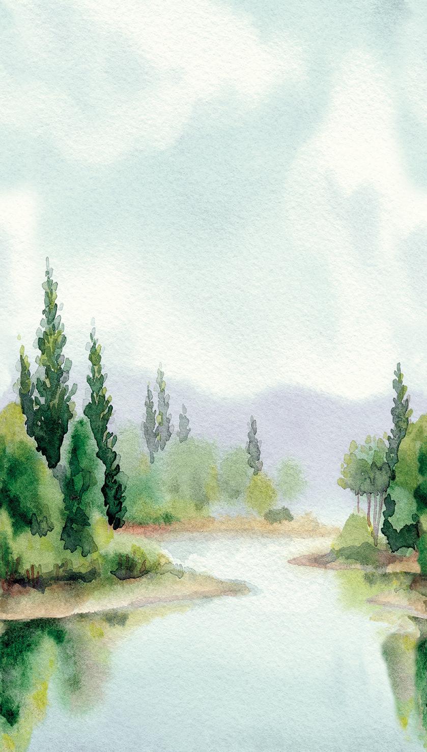 839x1476 Veer Decor Serene River Wall Mural