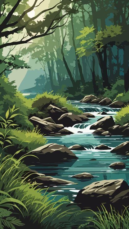 416x740 River Through Woods Vectors Free High Quality Vectors From Freepik