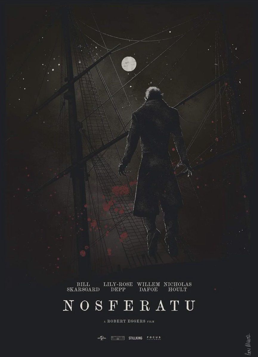 865x1200 Really looking forward to Robert Eggers new film Nosferatu, the trailer looks amazing! #art #design #illustration #creative #nosferatu #vampire #roberteggers #lilyrosedepp #billskarsgard #willemdafoe #horror #aarontaylorjohnson #filmposter #poster