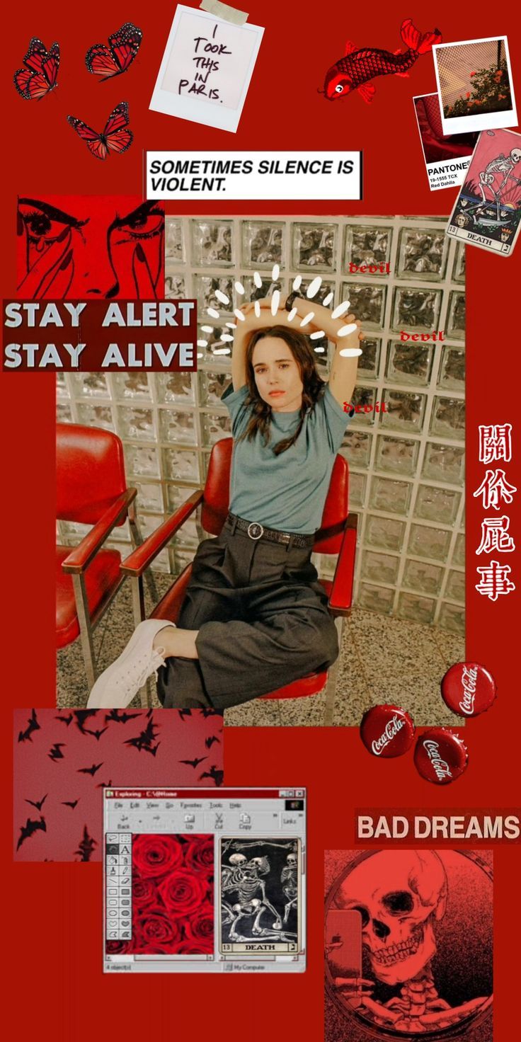 736x1472 Red Ellen Page Wallpaper