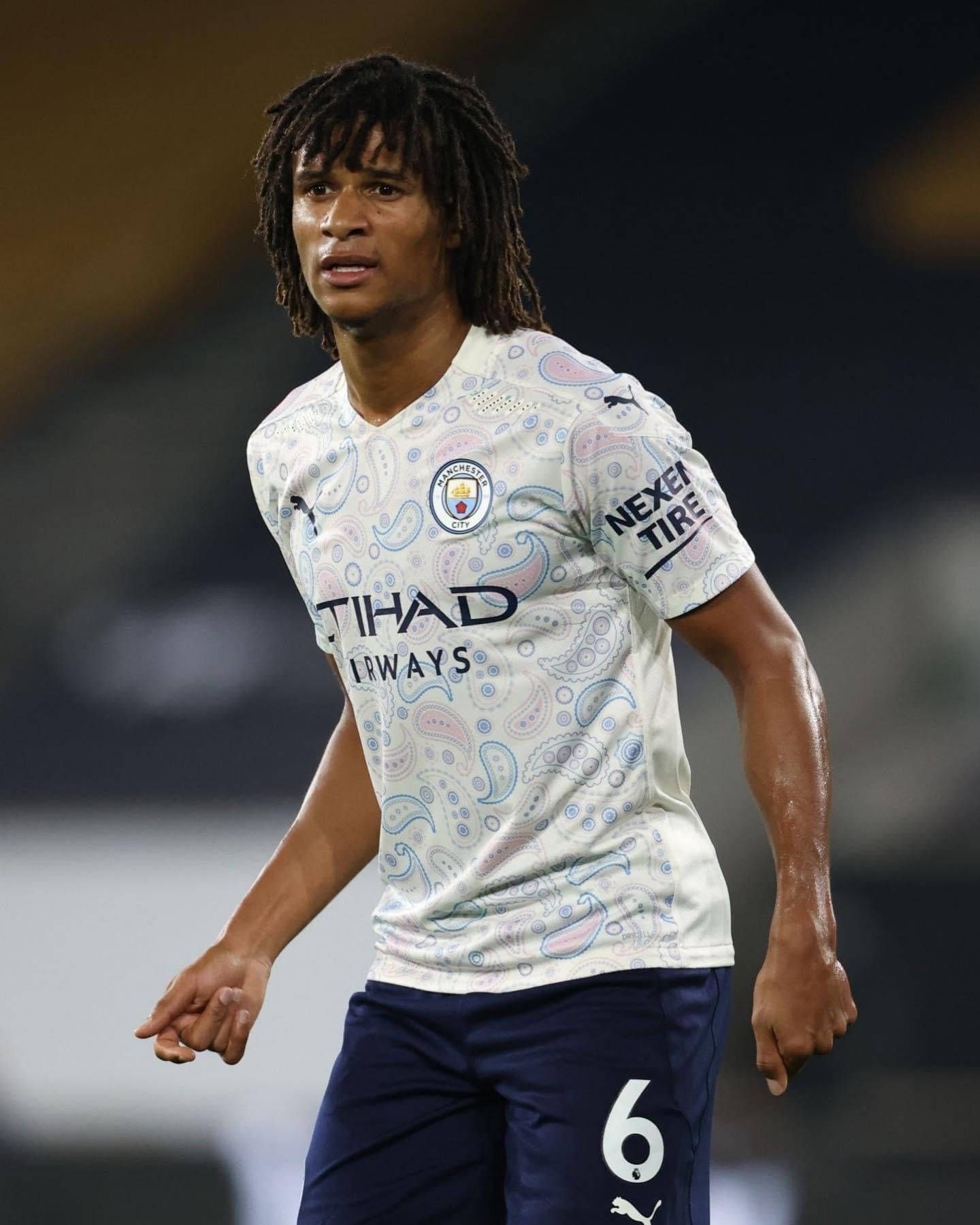 1440x1800 Download Nathan Ake White Manchester City Jersey Wallpaper