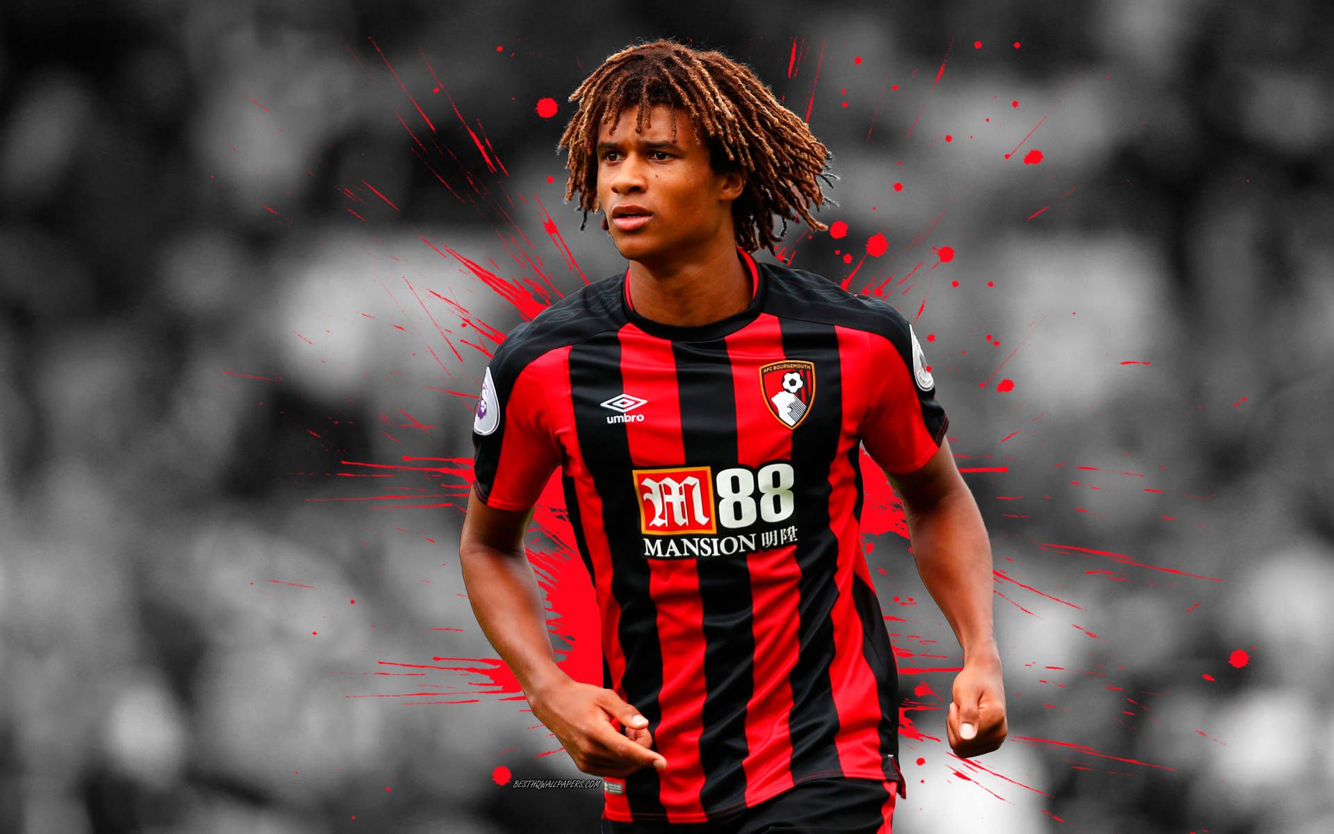 1920x1200 Download Nathan Ake AFC Bournemouth Selective Color Wallpaper