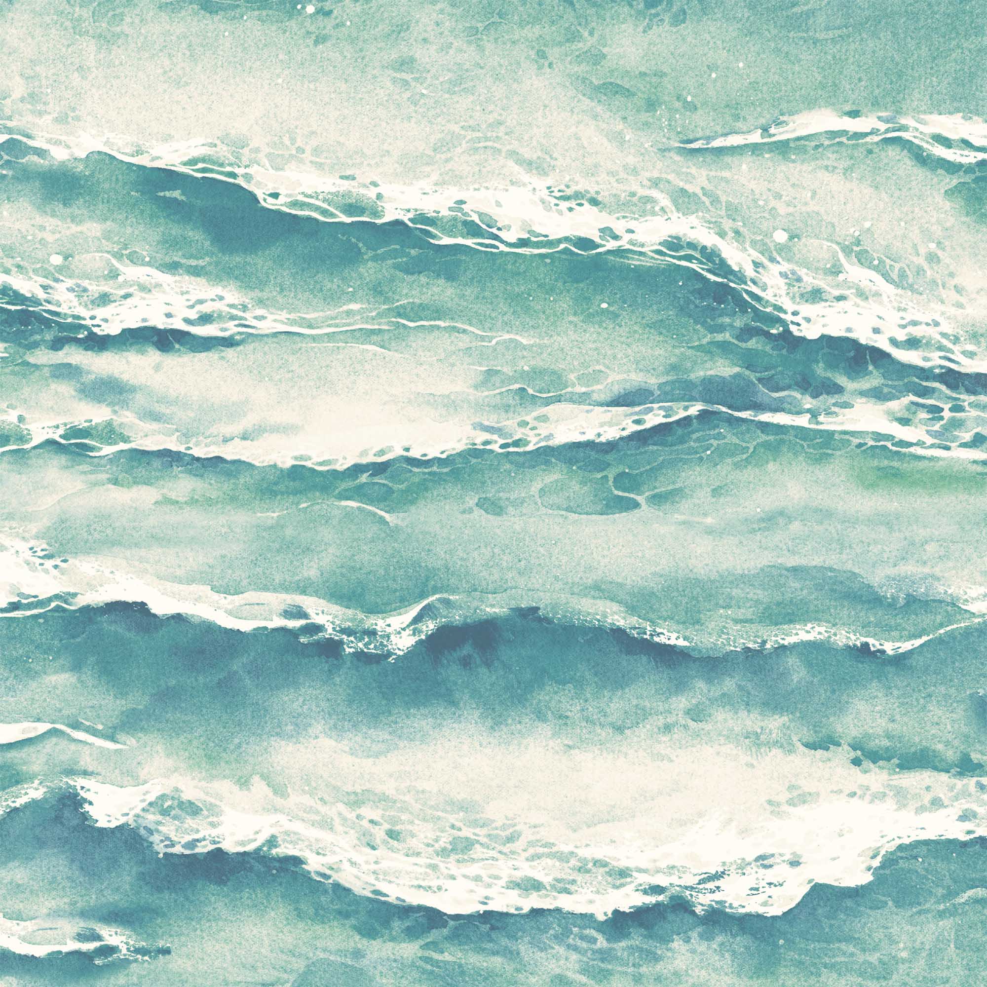 2000x2000 Ebb & Flow Sea Wave Seafoam Green Wallpaper