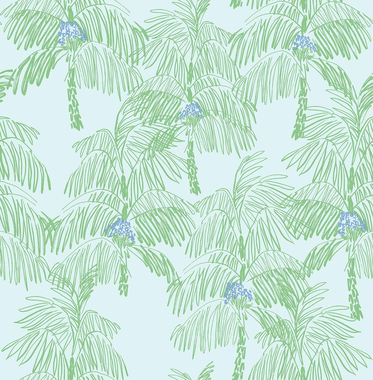 1200x1221 NextWall Palm Beach Peel and Stick Wallpaper Blue Seafoam