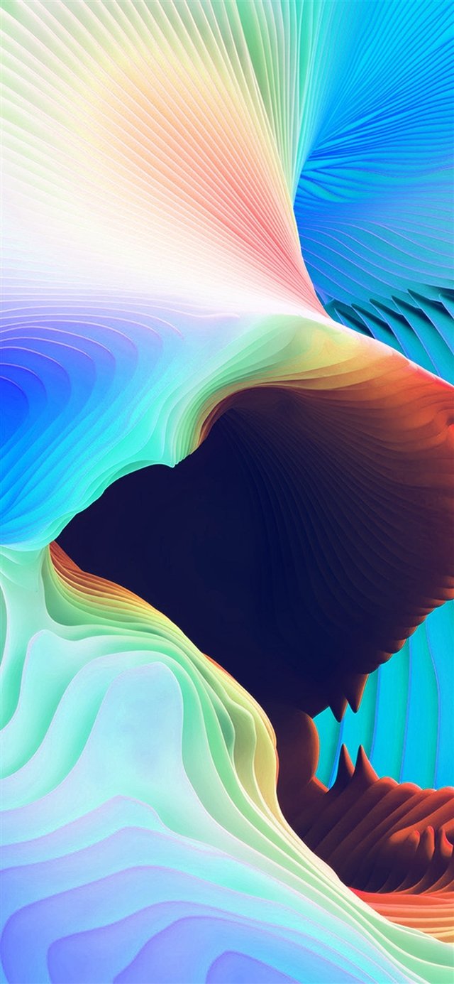 640x1385 Curve art rainbow pattern iPhone X Wallpaper Free Download
