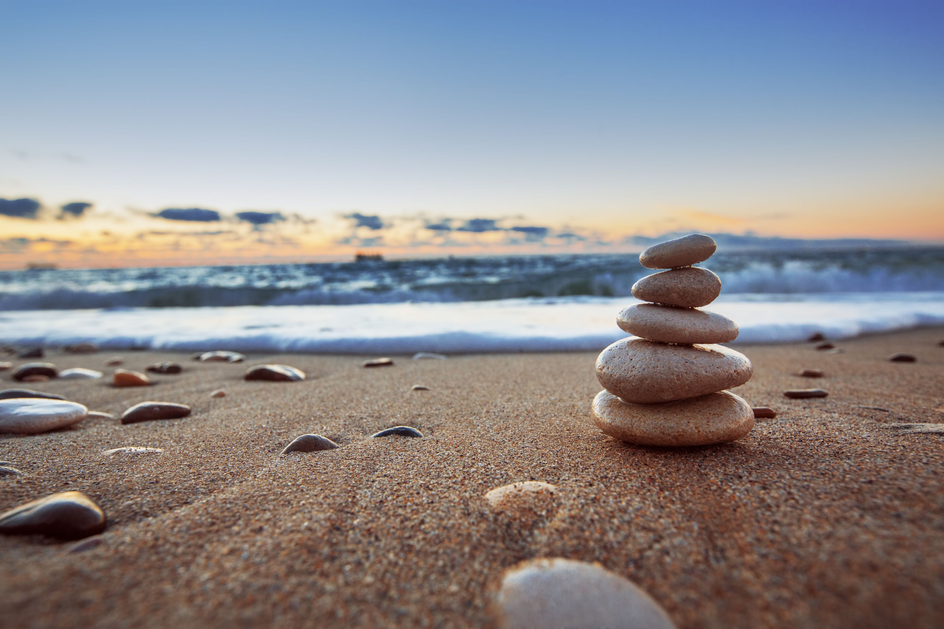 3200x2133 Stone Balance Sunset Wall Mural