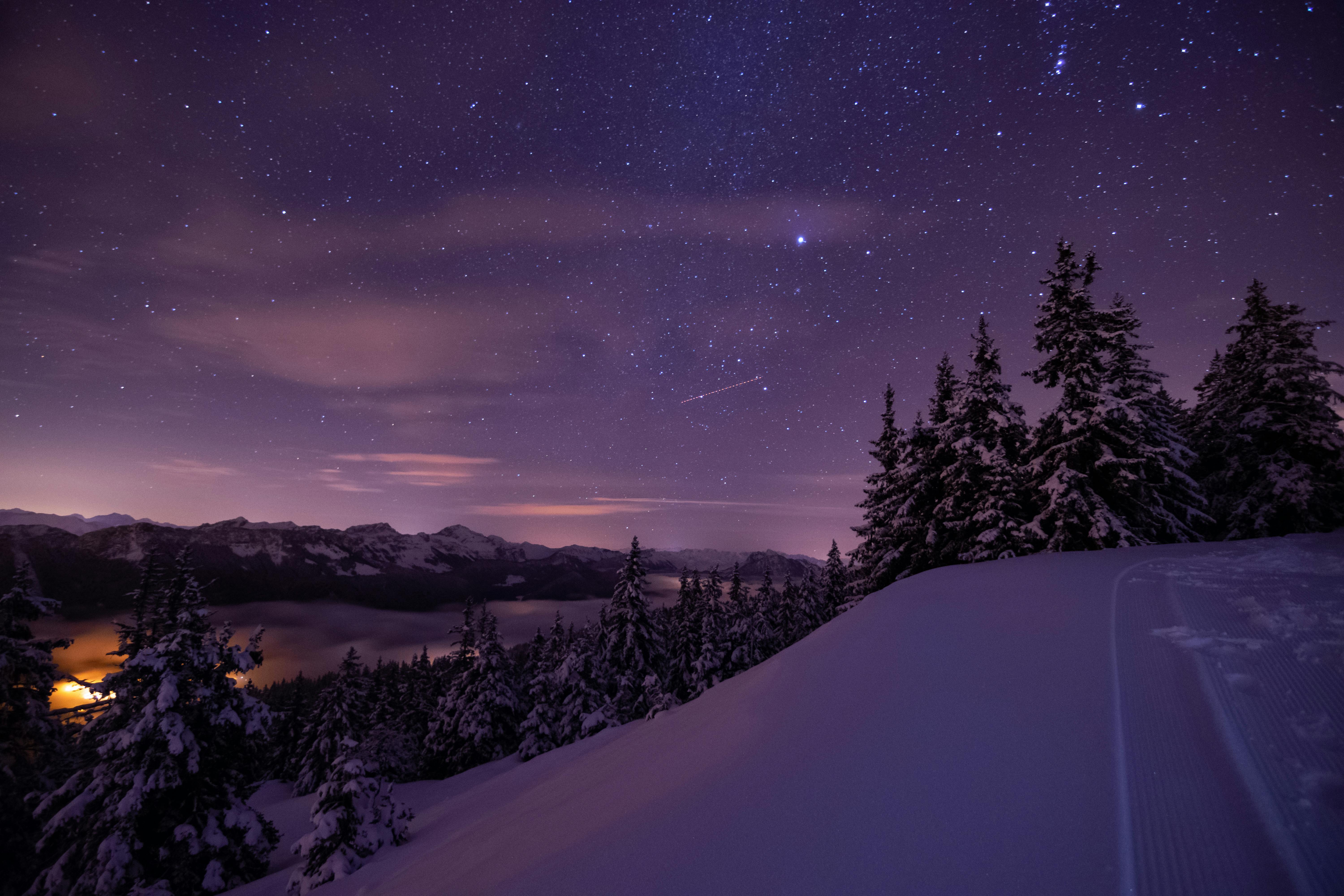 6000x4000 4k Night Winter Wallpaper