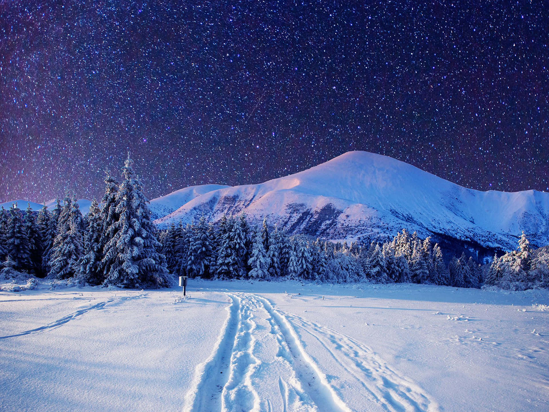1920x1440 Winter Night Desktop Wallpaper