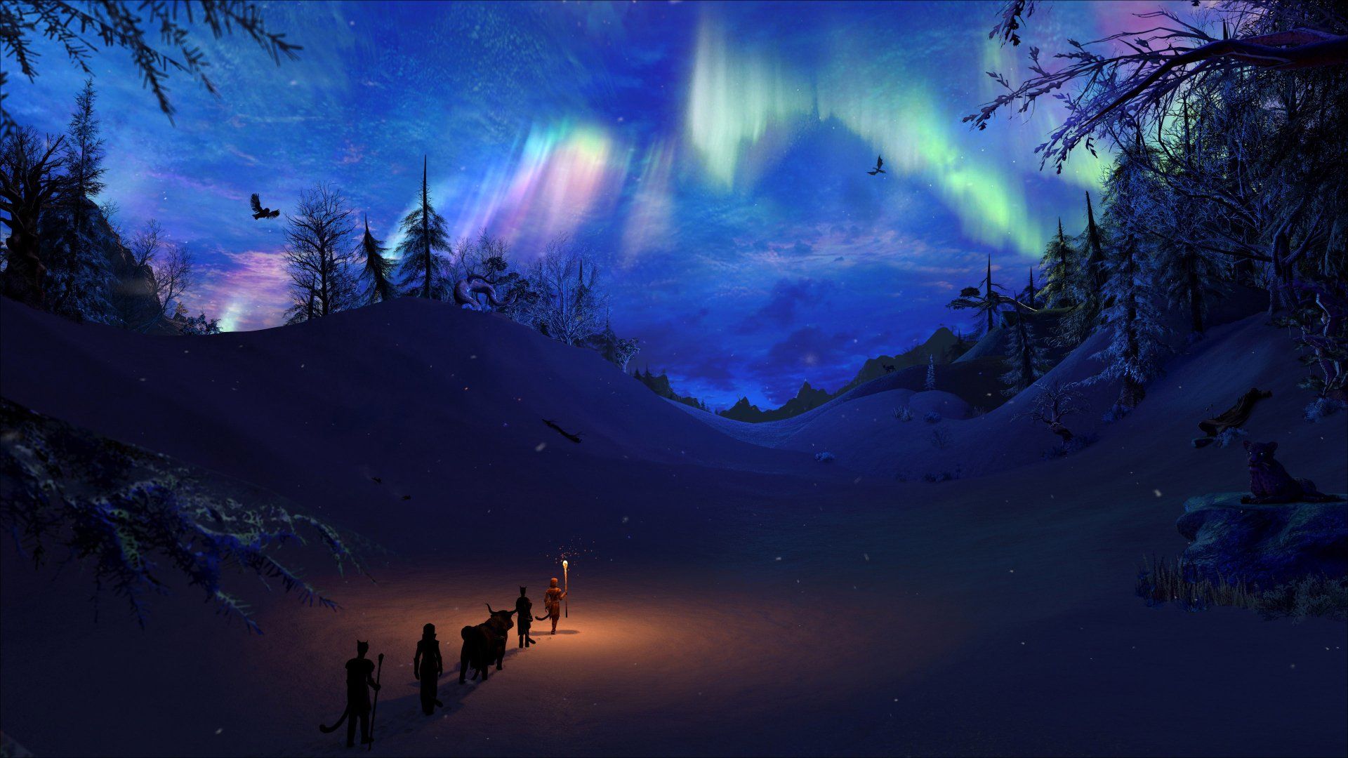 1920x1080 Aurora Borealis: Winter Fantasy Ultra HD Wallpaperx2160