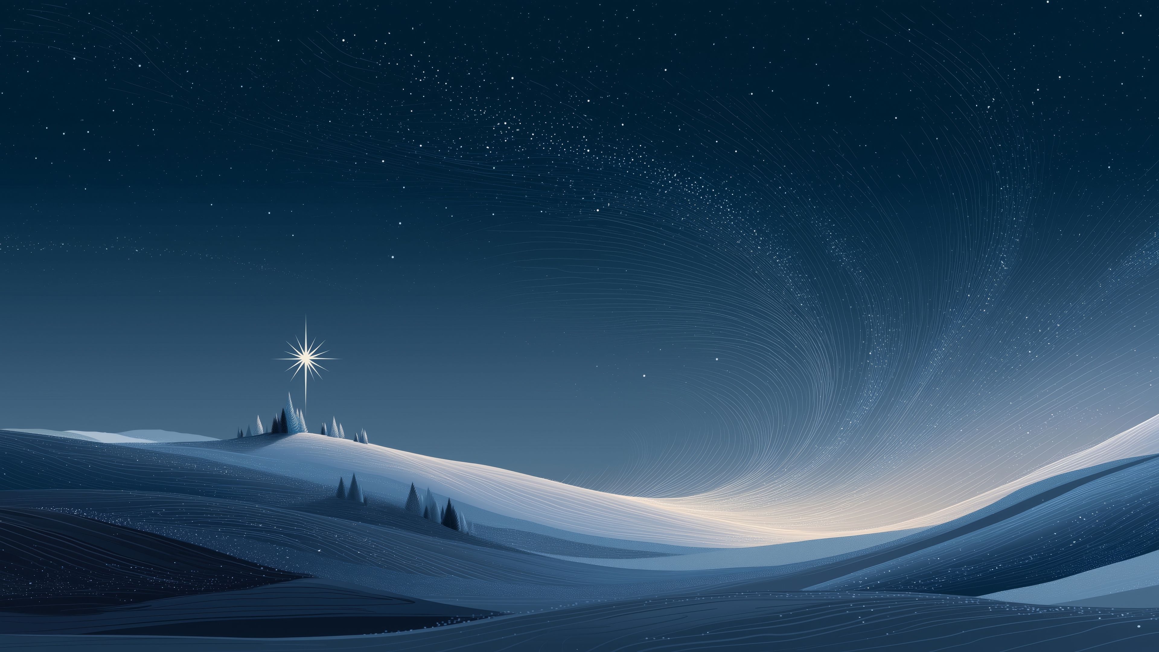 3840x2160 Winter night Wallpaper 4K atmosphere, Cold night