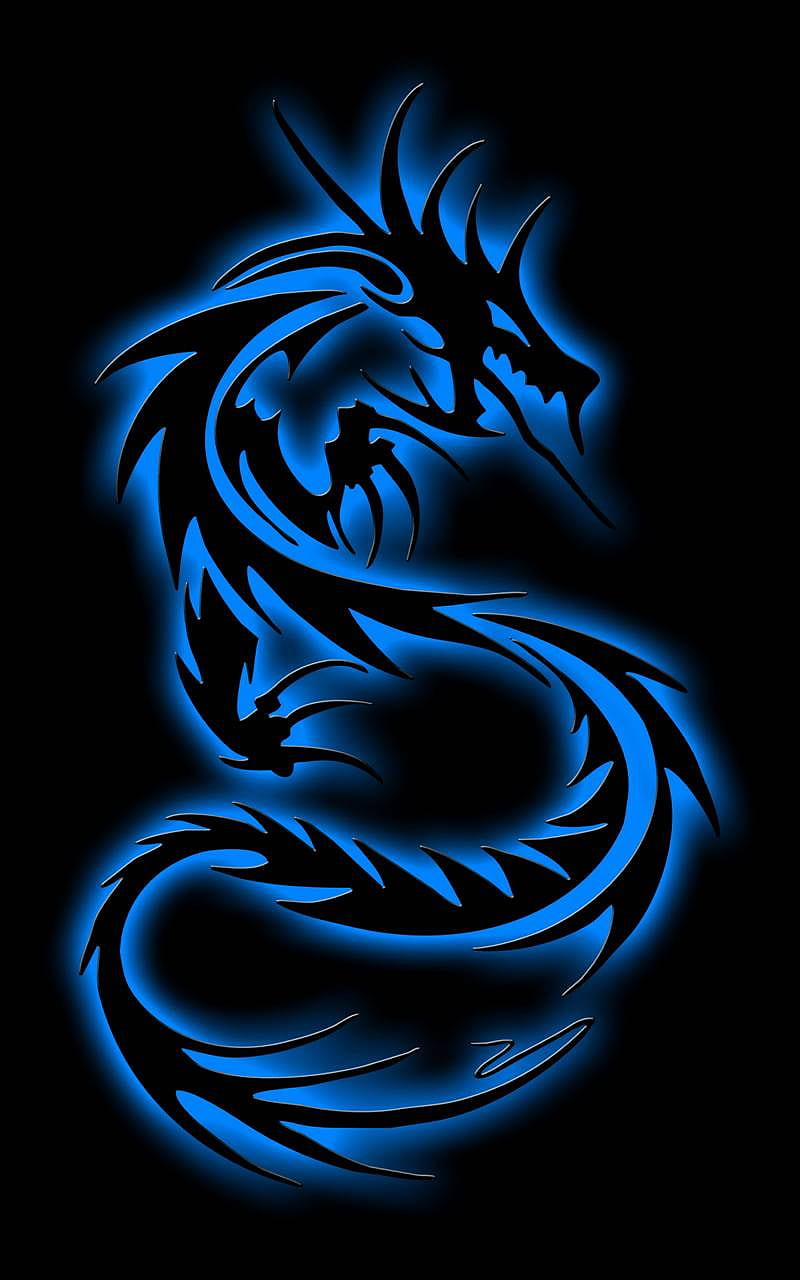 800x1280 Neon dragon, 3D dragon, painted dragon, HD wallpaper
