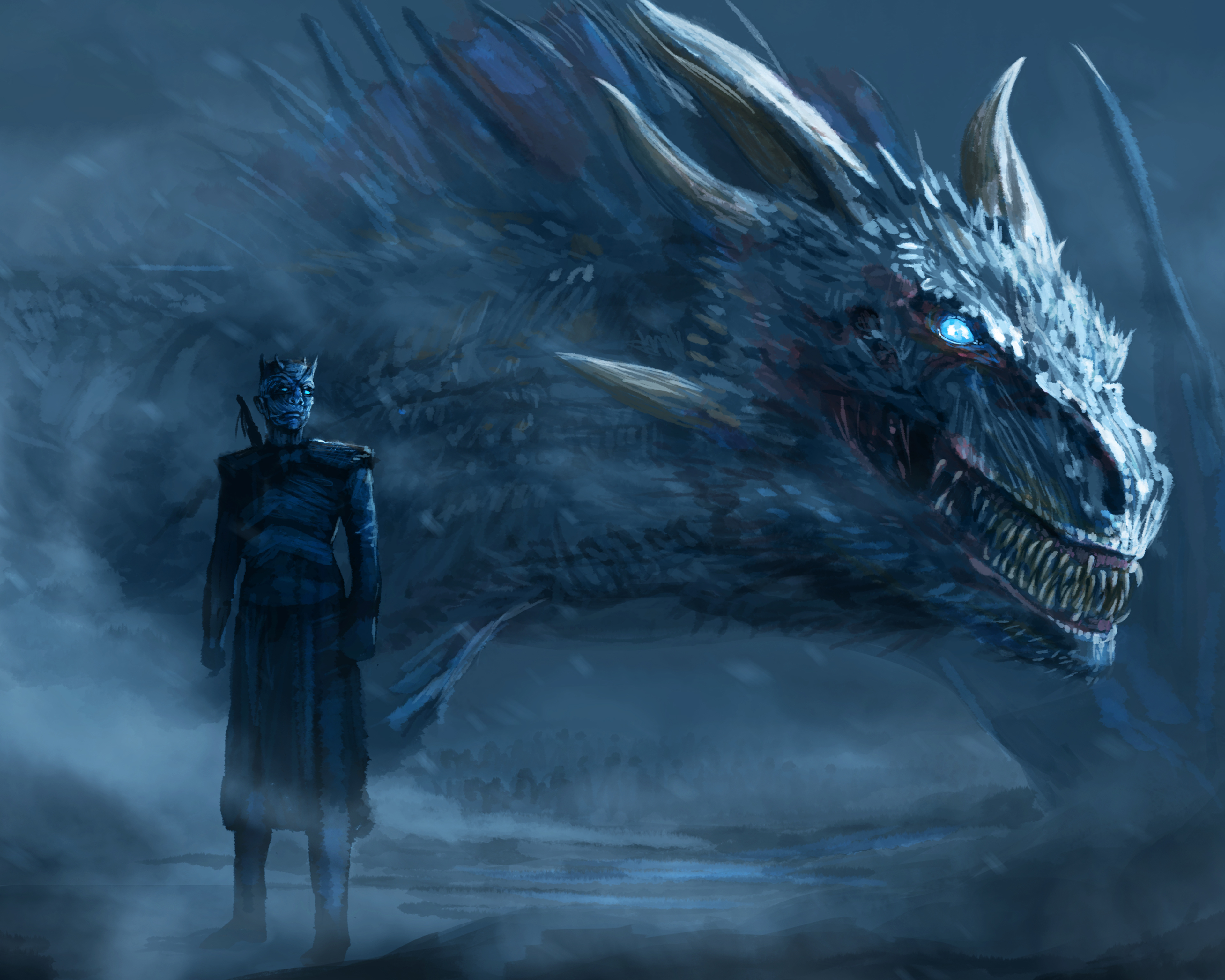 3840x3072 Night King Blue Eyes White Dragon Wallpaper, HD Movies 4K Wallpaper, Image and Background