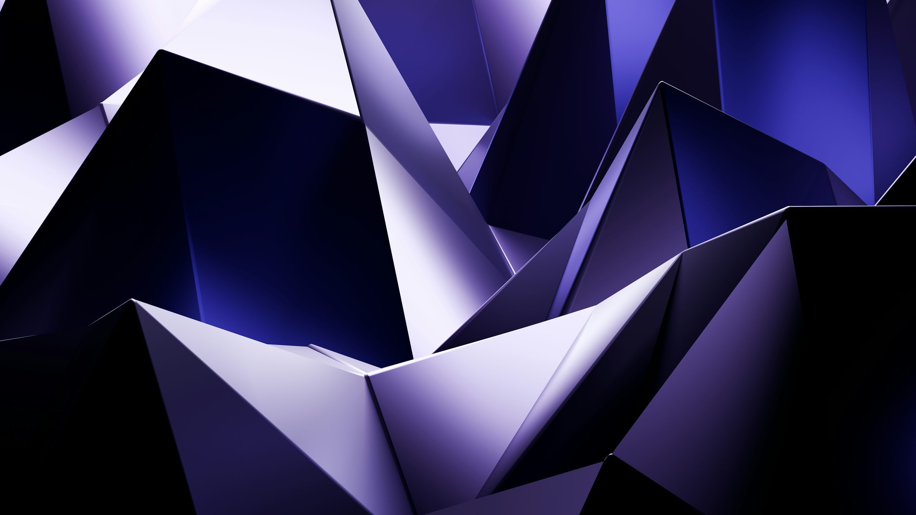 3000x1688 Abstract geometric shapes with purple and white lighting photo