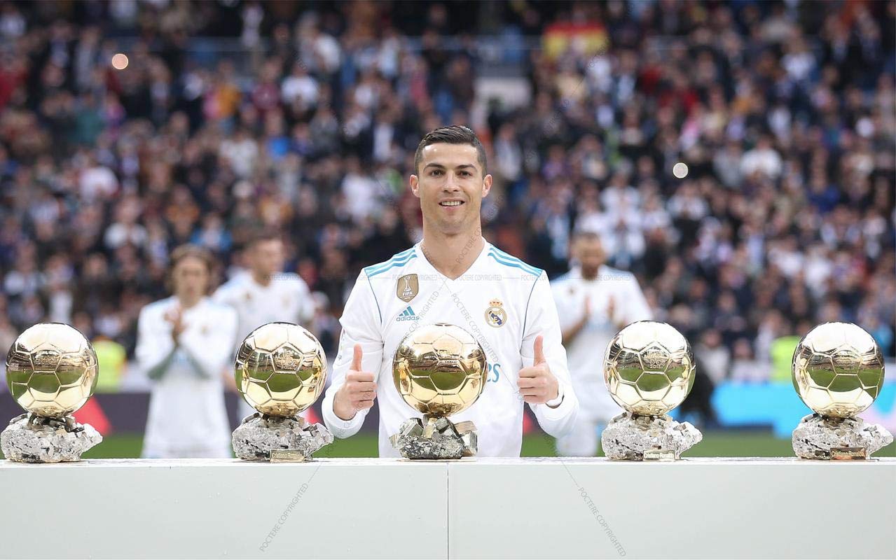 1279x800 Postere Cristiano Ronaldo All Five Ballon d'Ors Real Madrid Poster Fanart, Juventus, 12 x 18 inches, Portuguese National Team, Number 7 : Amazon.in: Home & Kitchen