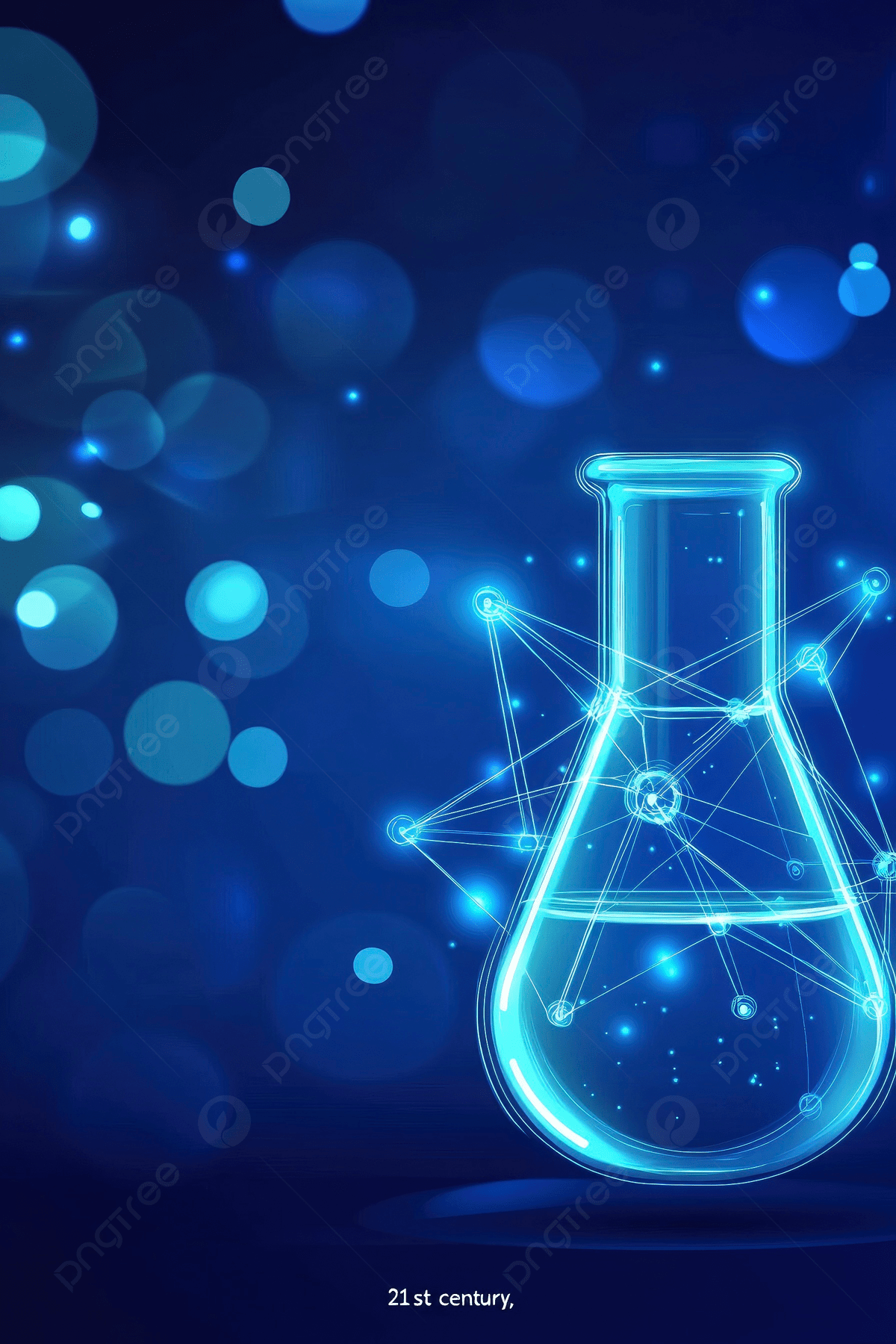 1200x1800 Abstract Science Chemical Test Tube And Atom With Glowing Particles On A Blue Background Illustration Design Banner Concept For The Theme Of 21st Century Wallpaper Image For Free Download