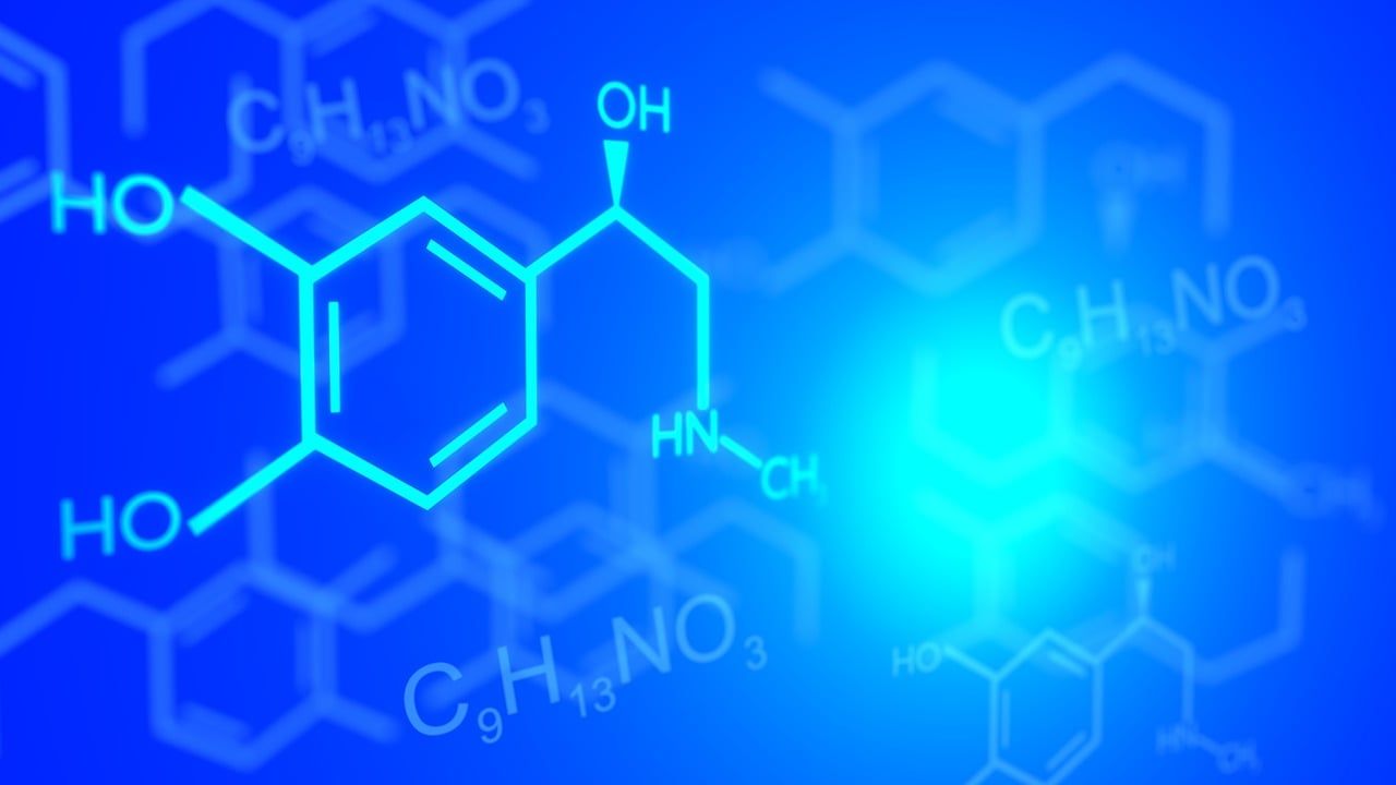 1280x720 Download Chemistry Adrenaline Structural Formula. Royalty Free Stock Illustration Image