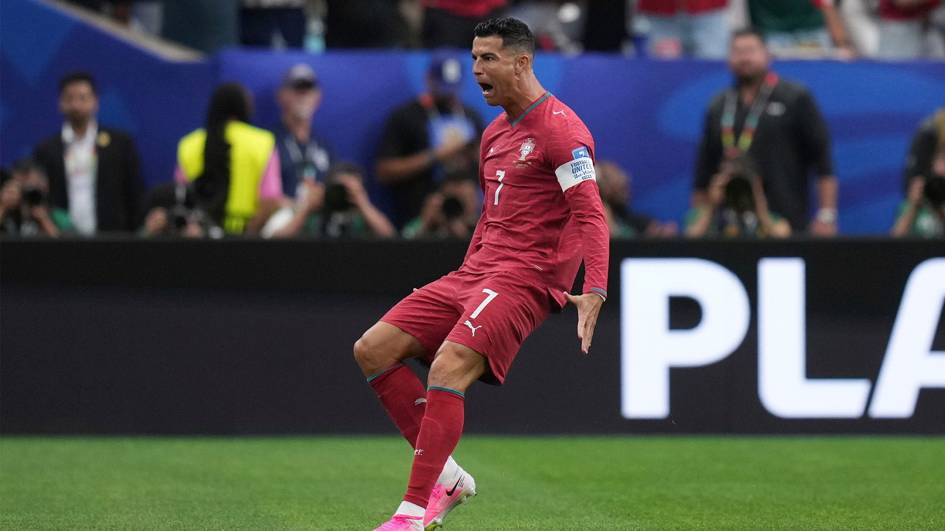 1920x1080 Portugal's Cristiano Ronaldo becomes first player to score in six World Cups with goal against Uzbekistan