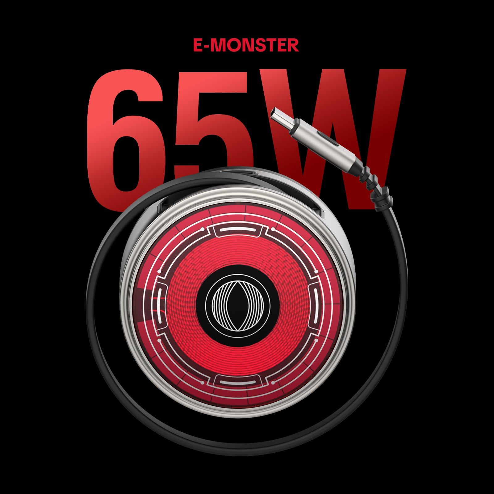 1600x1600 Mfish E Monster 3 In 1 Charger(65W, Wireless Charging, Built In Retractable Cable)