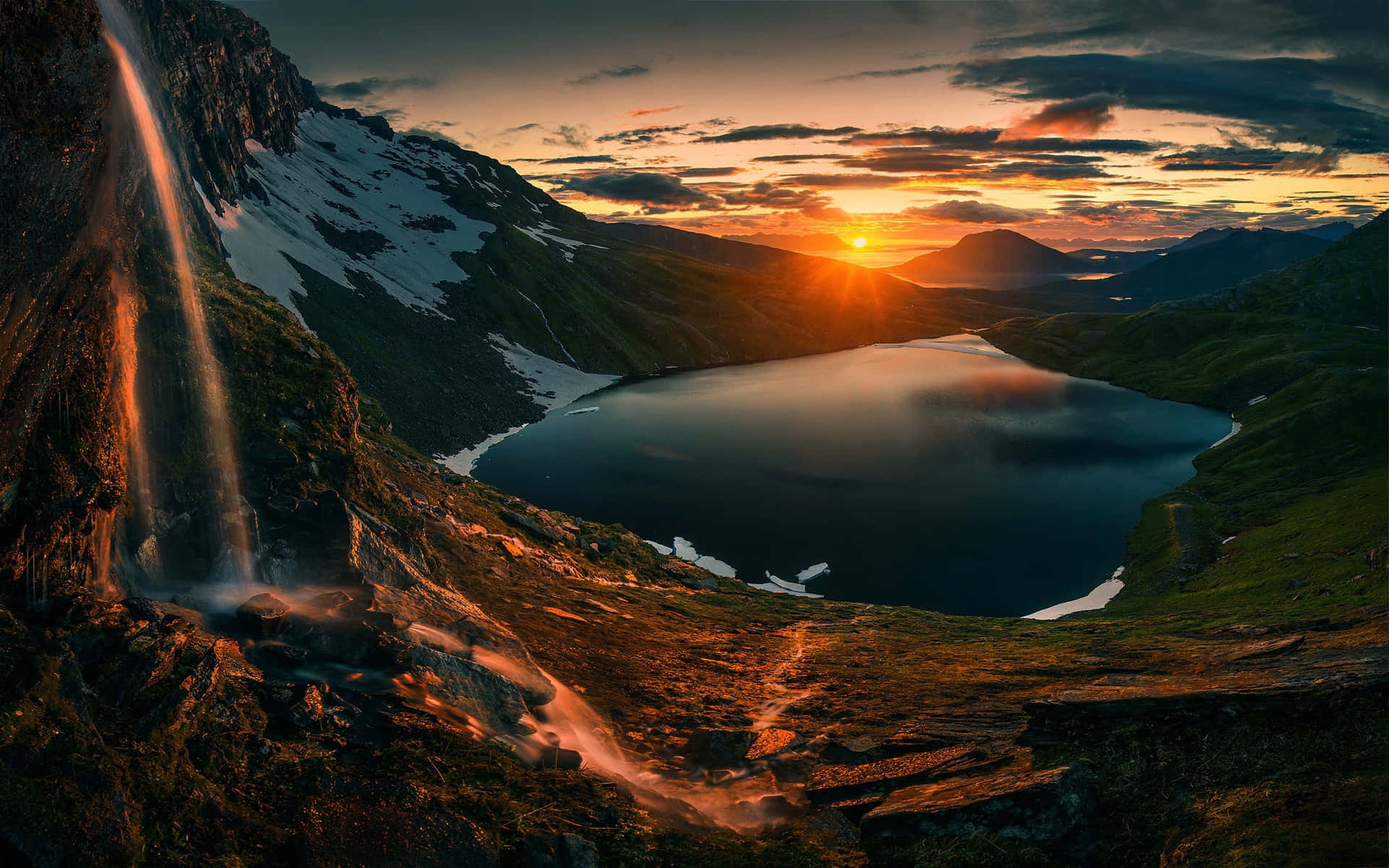 1920x1200 Mountains Sunset Wallpaper