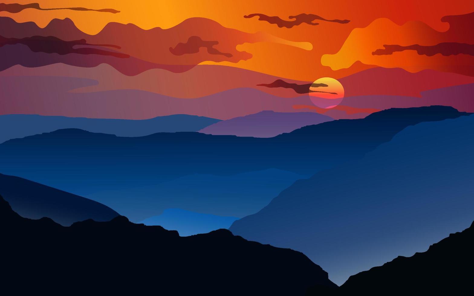 1568x980 Sunset and mountains view wallpaper and background
