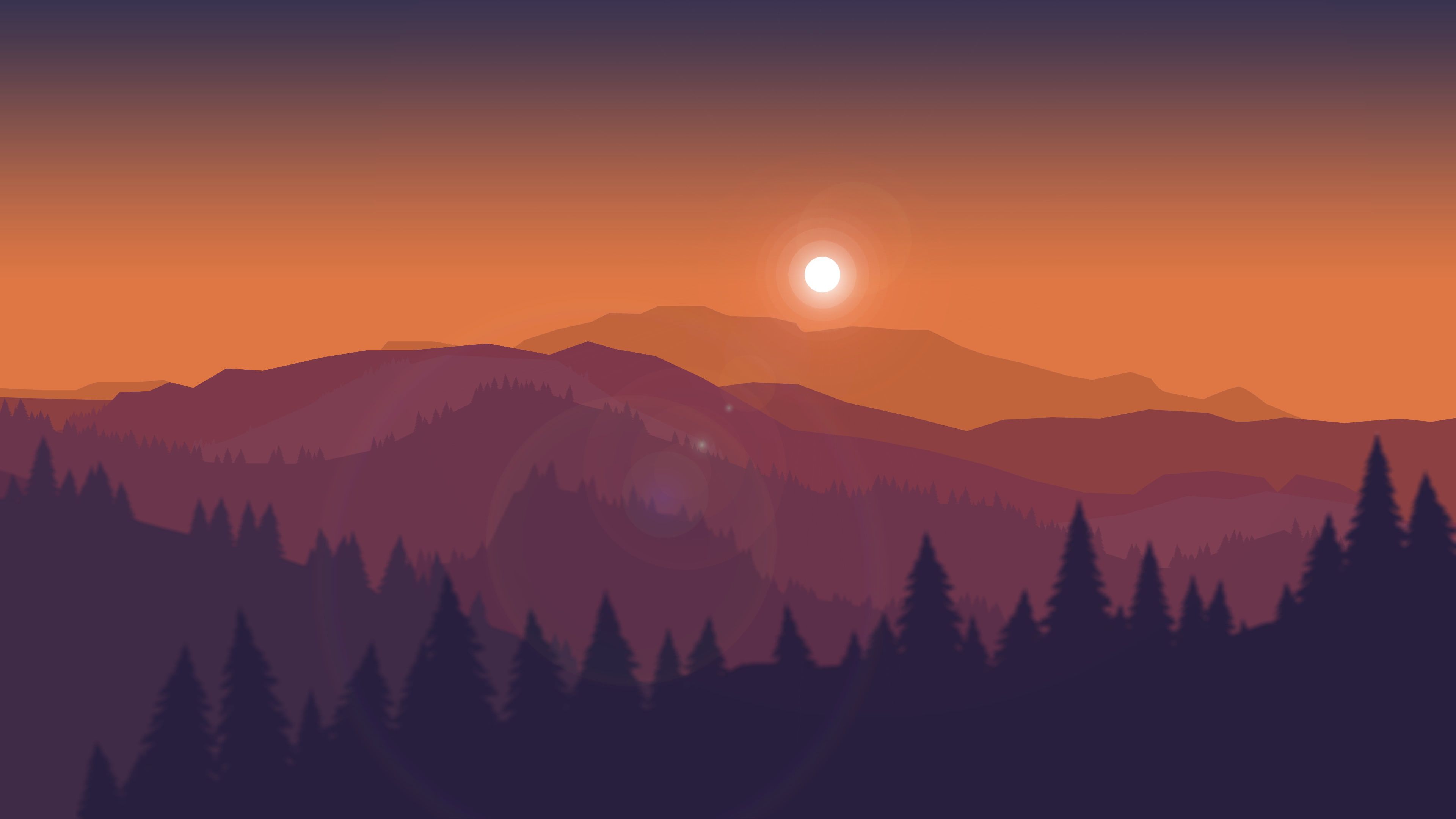 3840x2160 Mountain Sunset 4k Wallpaper