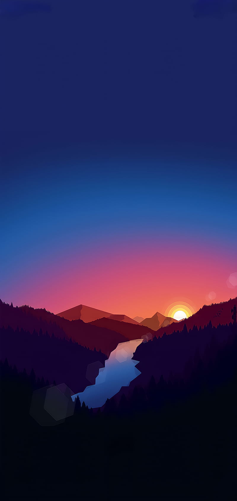 800x1689 Sunset Mountains, mountain, star, phone, dark, , dark mode, fog, HD phone wallpaper