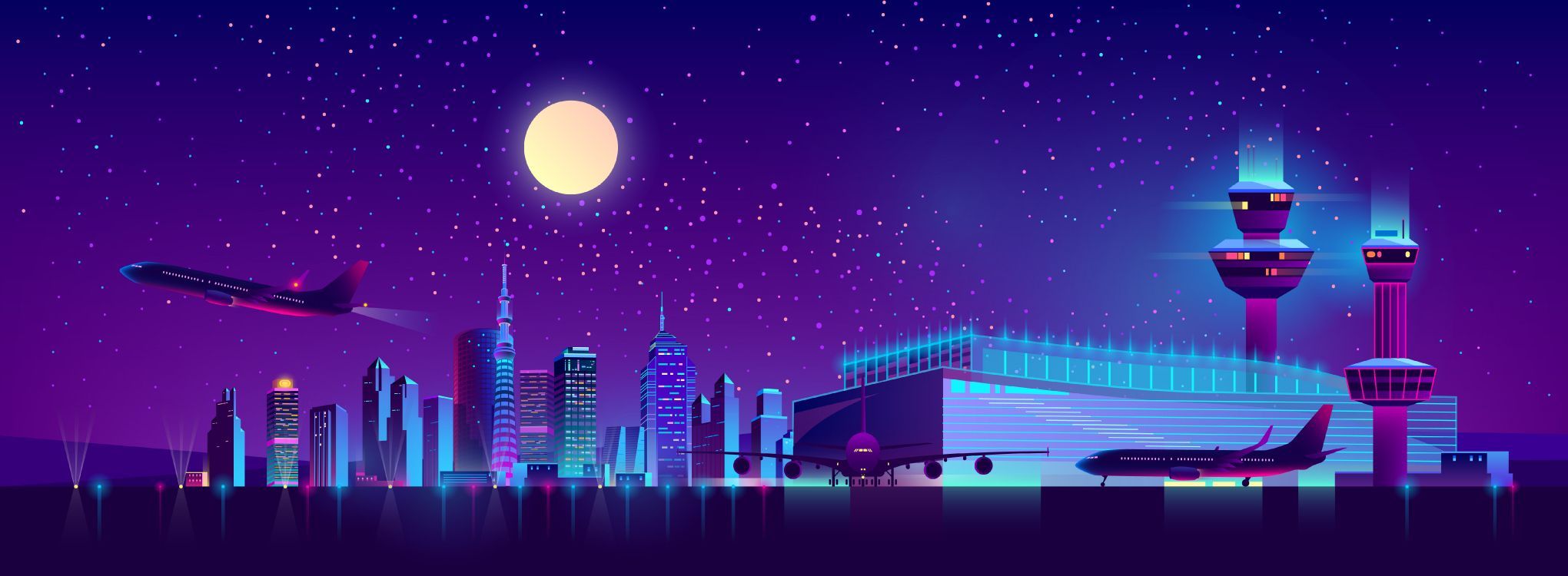 2040x750 Wallpaper Airplane, Flight, Aircraft, Airport, Takeoff, Background Free Image