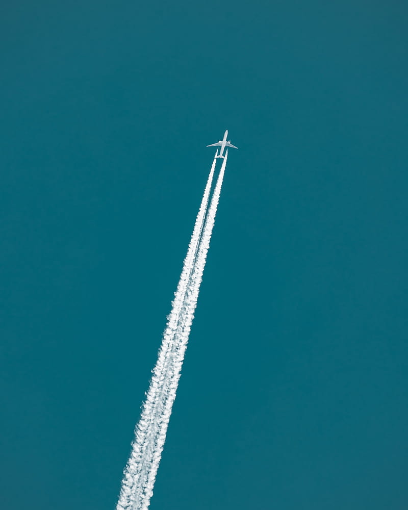 800x1000 Airplane, trail, jet stream, sky, HD phone wallpaper