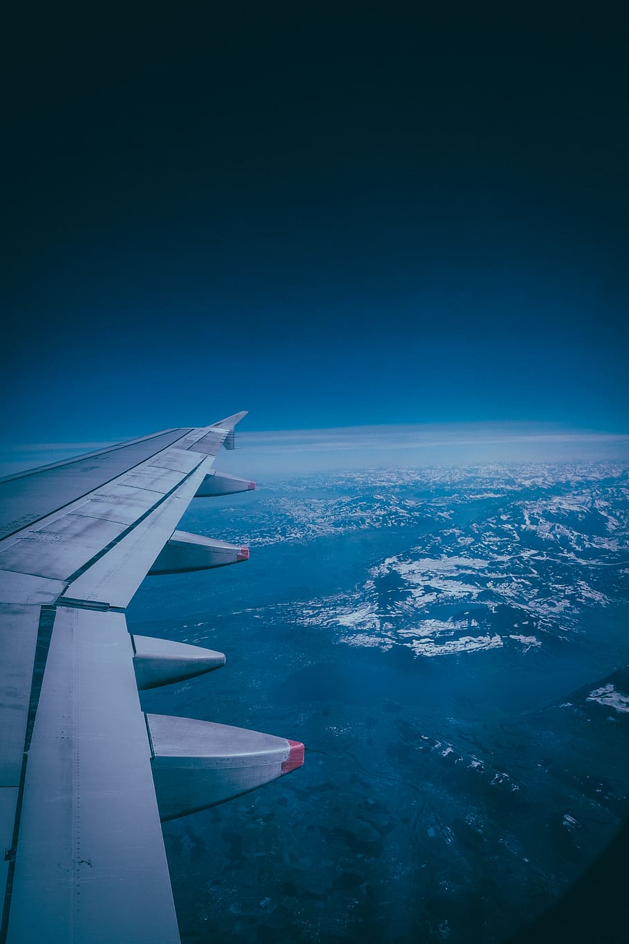 910x1365 HD wallpaper: plane on mid air, nature, outdoors, scenery, azure sky, landscape