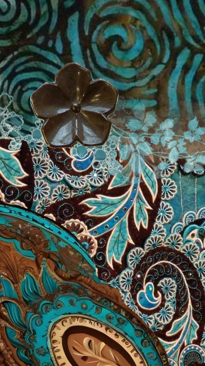 675x1200 turquoise and brown, blue and brown, teal and brown, boho aesthetic wallpaper